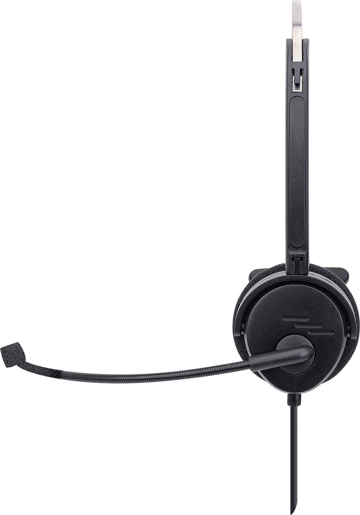 Manhattan Mono USB-Headset On-Ear kabelgebunden USB-A-Stecker Lautstärkeregelung schwarz On Ear Headset kabelgebunden Mono Schwarz Lautstärkeregel