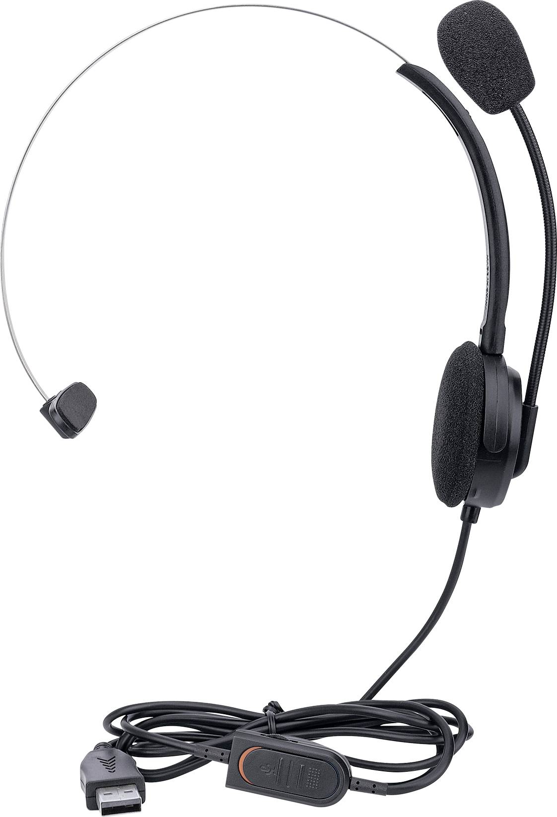 Manhattan Mono USB-Headset On-Ear kabelgebunden USB-A-Stecker Lautstärkeregelung schwarz Computer On Ear Headset kabelgebunden Mono Schwarz Lautst