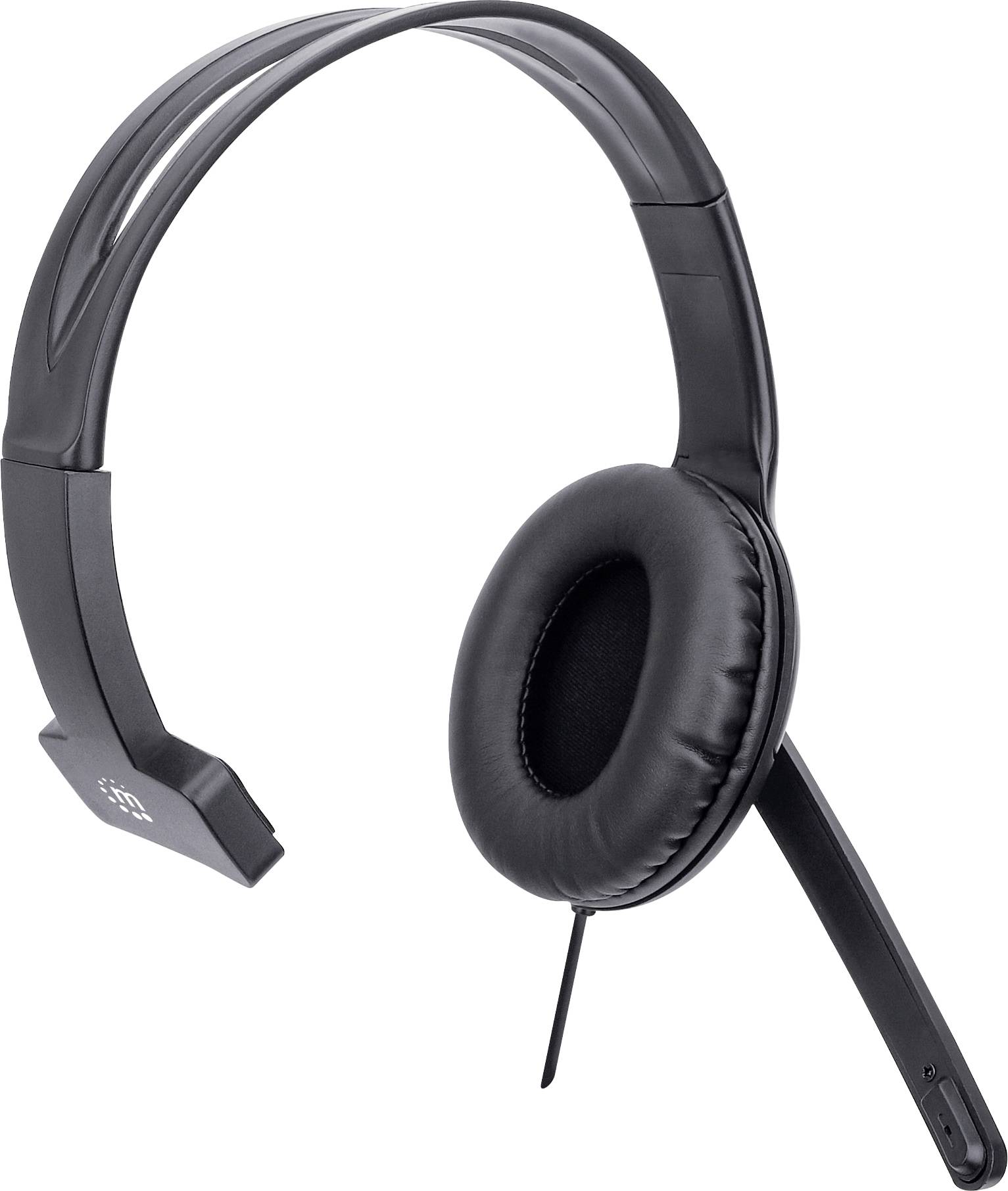 Manhattan Mono USB-Headset Over-Ear kabelgebunden USB-A-Stecker Lautstärkeregelung schwarz Computer Over Ear Headset kabelgebunden Mono Schwarz Lau