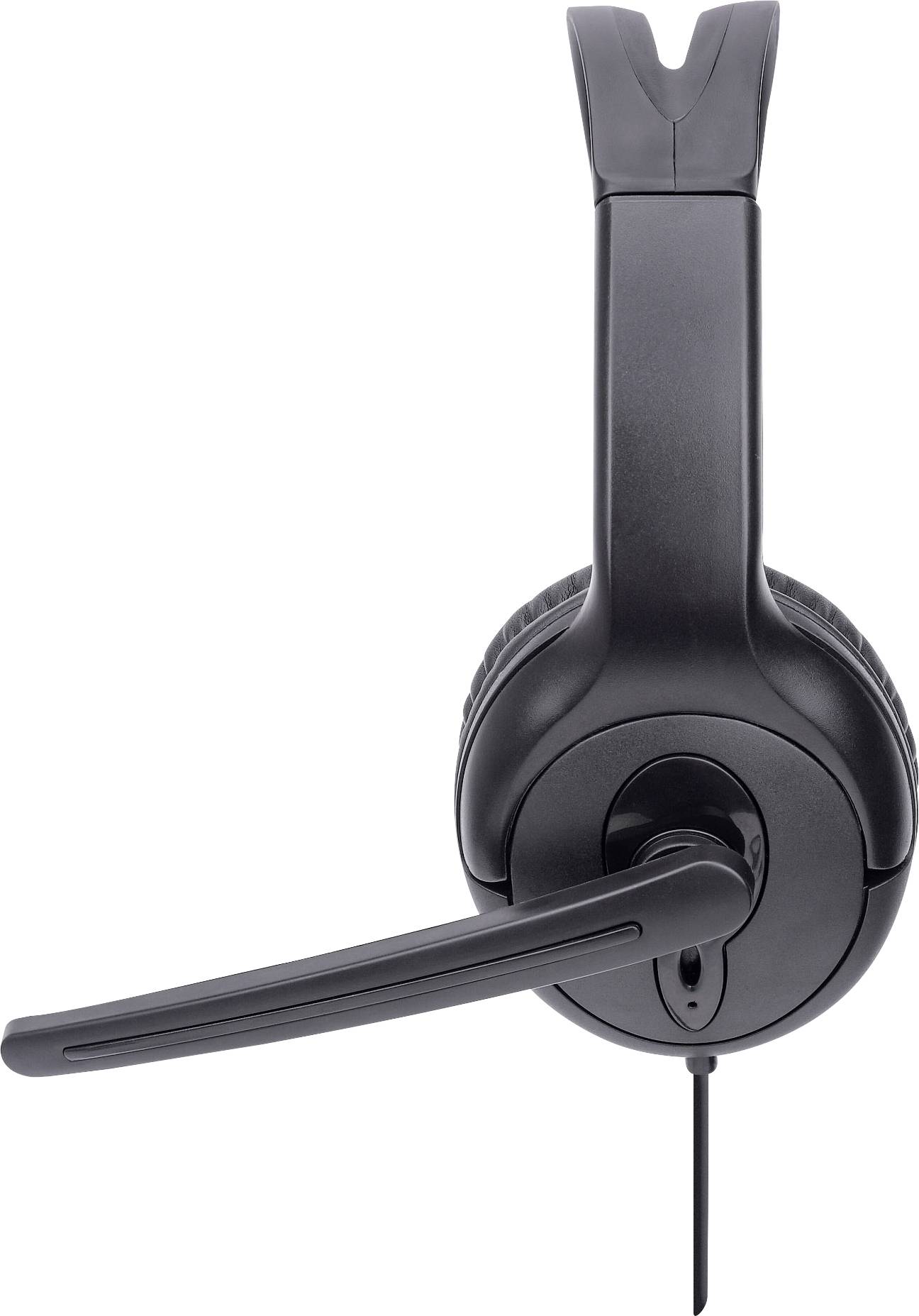Manhattan Mono USB-Headset Over-Ear kabelgebunden USB-A-Stecker Lautstärkeregelung schwarz Computer Over Ear Headset kabelgebunden Mono Schwarz Lau
