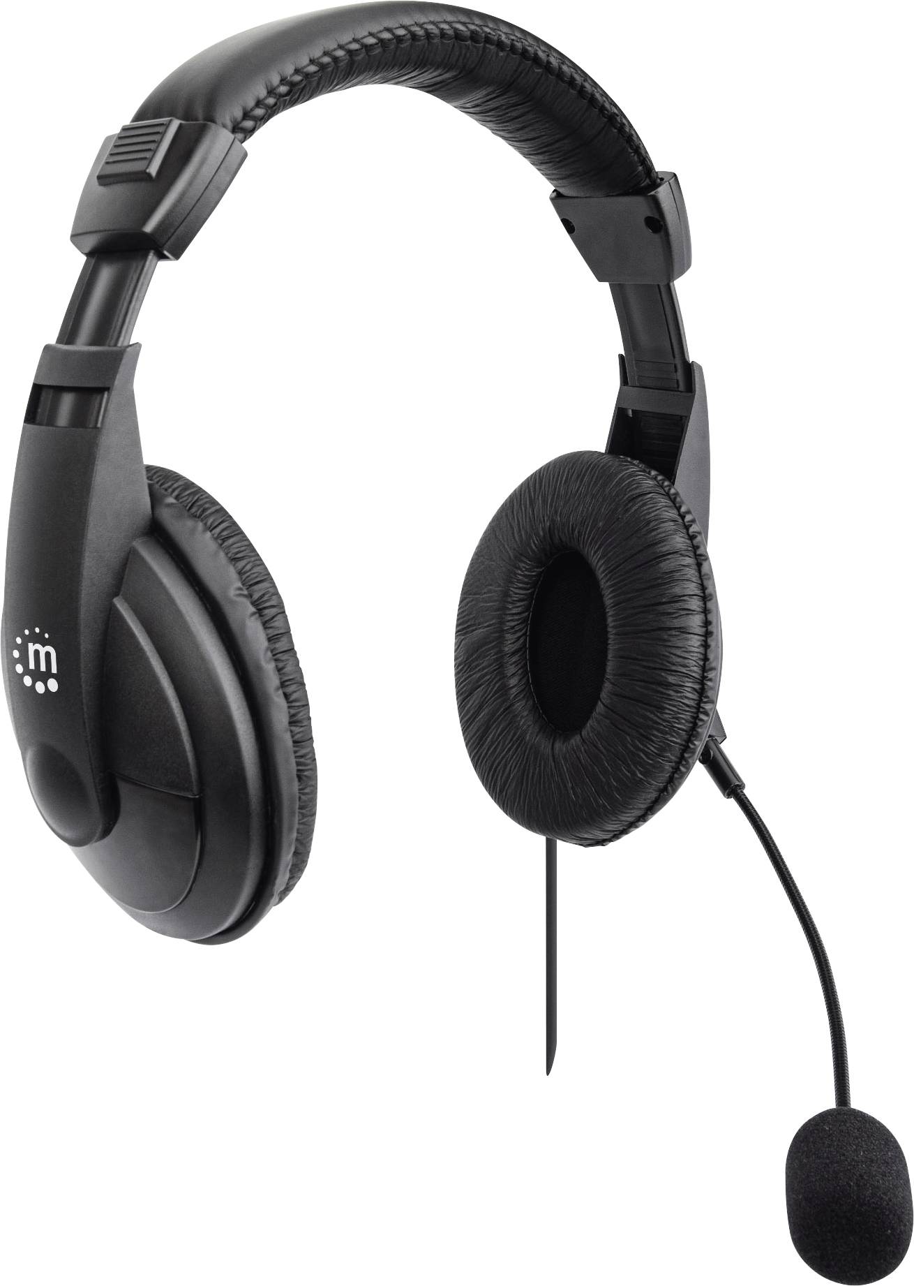 Manhattan Stereo USB-Headset Leicht Over-Ear kabelgebunden USB-A-Stecker Bedienelemente Over Ear Headset kabelgebunden Stereo Schwarz Lautstärkereg