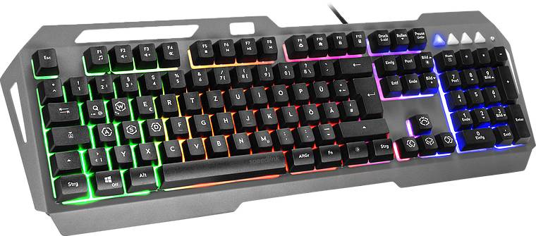 SpeedLink LUNERA Kabelgebunden, USB Gaming-Tastatur Deutsch, QWERTZ Schwarz Beleuchtet