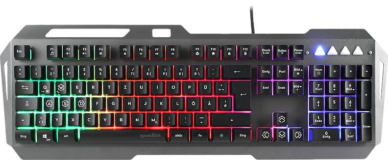 SpeedLink LUNERA Kabelgebunden, USB Gaming-Tastatur, Maus-Set Beleuchtet, Multimediatasten Deutsch, QWERTZ Schwarz