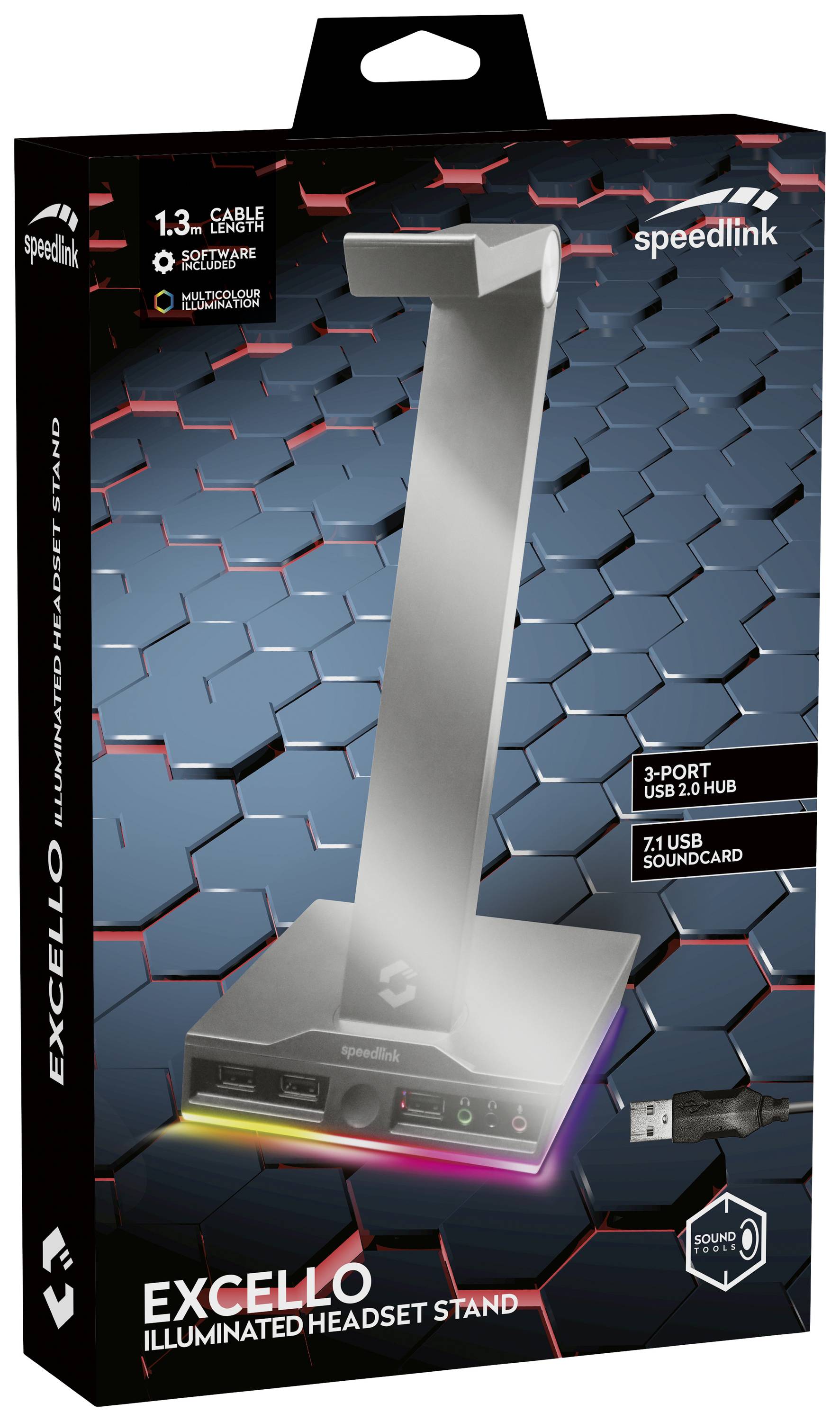 SpeedLink EXCELLO Kopfhörerständer Passend für (Kopfhörer):Over-Ear-Kopfhörer, On-Ear-Kopfhörer Schwarz/Rot