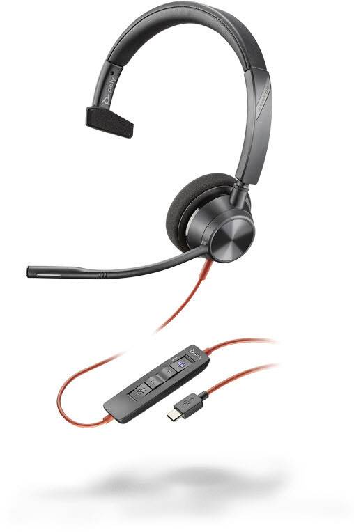 Plantronics Blackwire 3310-M On Ear Headset kabelgebunden Mono Schwarz Noise Cancelling Lautstärkeregelung, Mikrofon-Stummschaltung Telefon