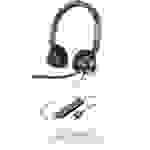 Plantronics Blackwire 3320-M Telefon On Ear Headset kabelgebunden Stereo Schwarz Noise Cancelling Lautstärkeregelung