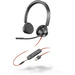 Plantronics Blackwire 3325-M Telefon On Ear Headset kabelgebunden Stereo Schwarz Noise Cancelling L