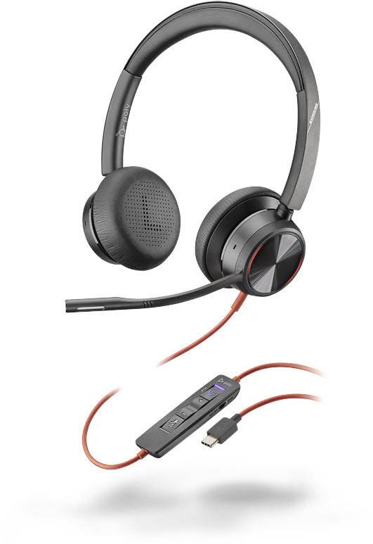 Plantronics BLACKWIRE 8225 On Ear Headset kabelgebunden Stereo Schwarz Mikrofon-Rauschunterdrückung, Noise Cancelling Lautstärkeregelung, Mikrofon-