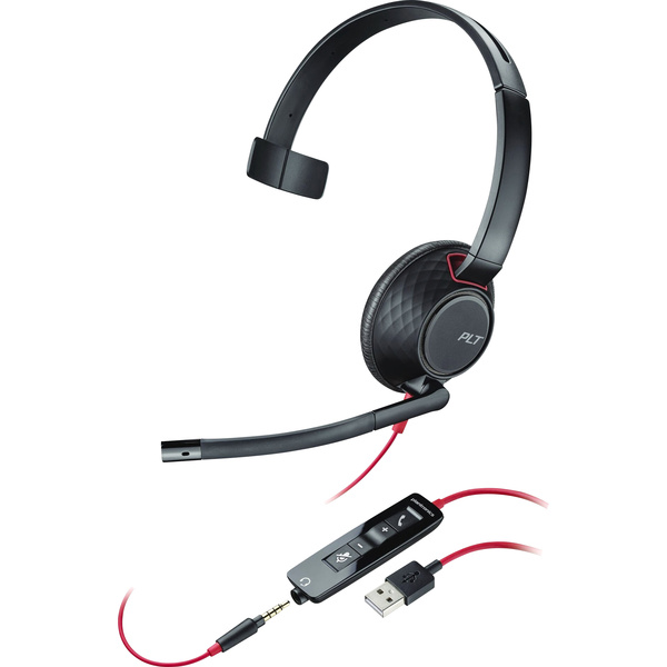 Plantronics BLACKWIRE 5210 Telefon On Ear Headset kabelgebunden Mono Schwarz Mikrofon-Rauschunterdr