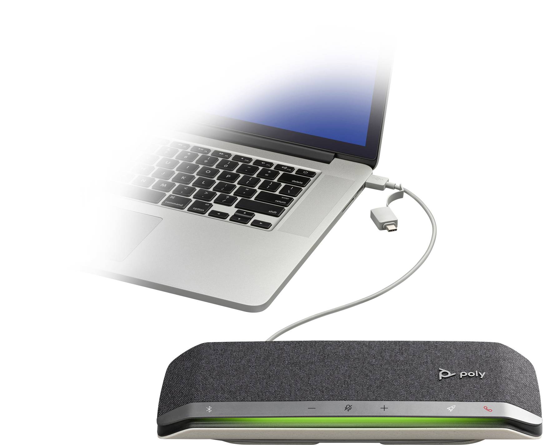 HP Poly 216874-01 Konferenzlautsprecher USB, Bluetooth® Silber, Silber-Schwarz