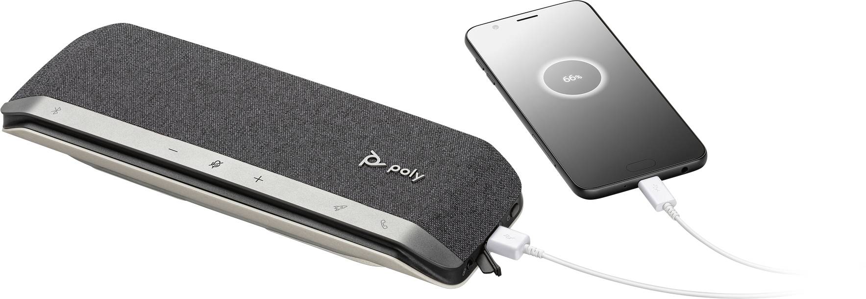 HP Poly 216874-01 Konferenzlautsprecher USB, Bluetooth® Silber, Silber-Schwarz