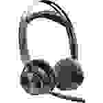 POLY VOYAGER FOCUS 2 Telefon On Ear Headset Bluetooth®, kabelgebunden Stereo Schwarz Mikrofon-Rauschunterdrückung, Noise