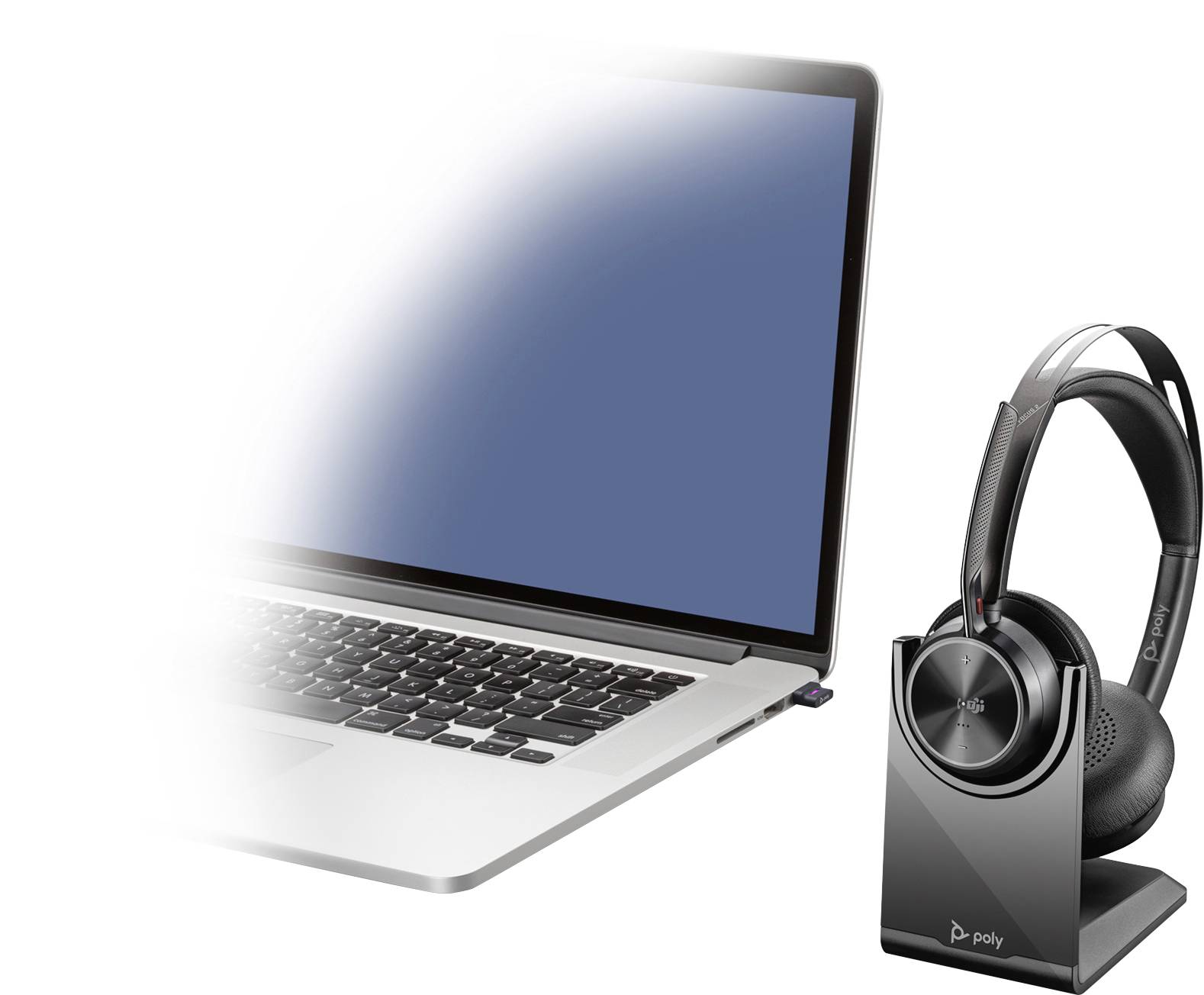 POLY VOYAGER FOCUS 2 Telefon On Ear Headset Bluetooth®, kabelgebunden Stereo Schwarz Mikrofon-Rauschunterdrückung, Noise