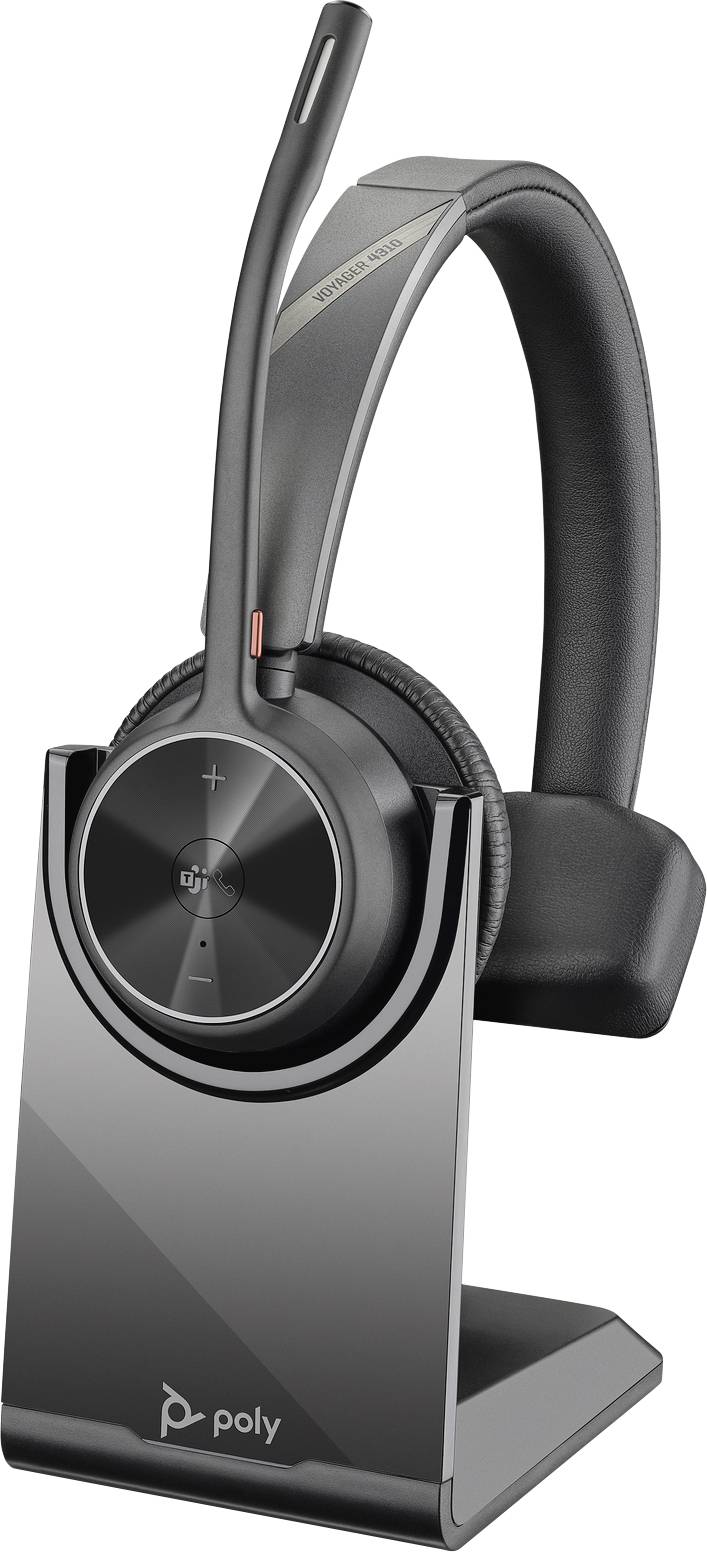 HP Poly VOYAGER 4310 UC On Ear Headset Bluetooth® Mono Schwarz Mikrofon-Rauschunterdrückung, Noise Cancelling Mikrofon-Stummschaltung Telefon