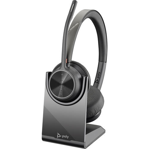 POLY VOYAGER 4320 UC Telefon On Ear Headset Bluetooth® Stereo Schwarz Mikrofon-Rauschunterdrückung, Noise Cancelling