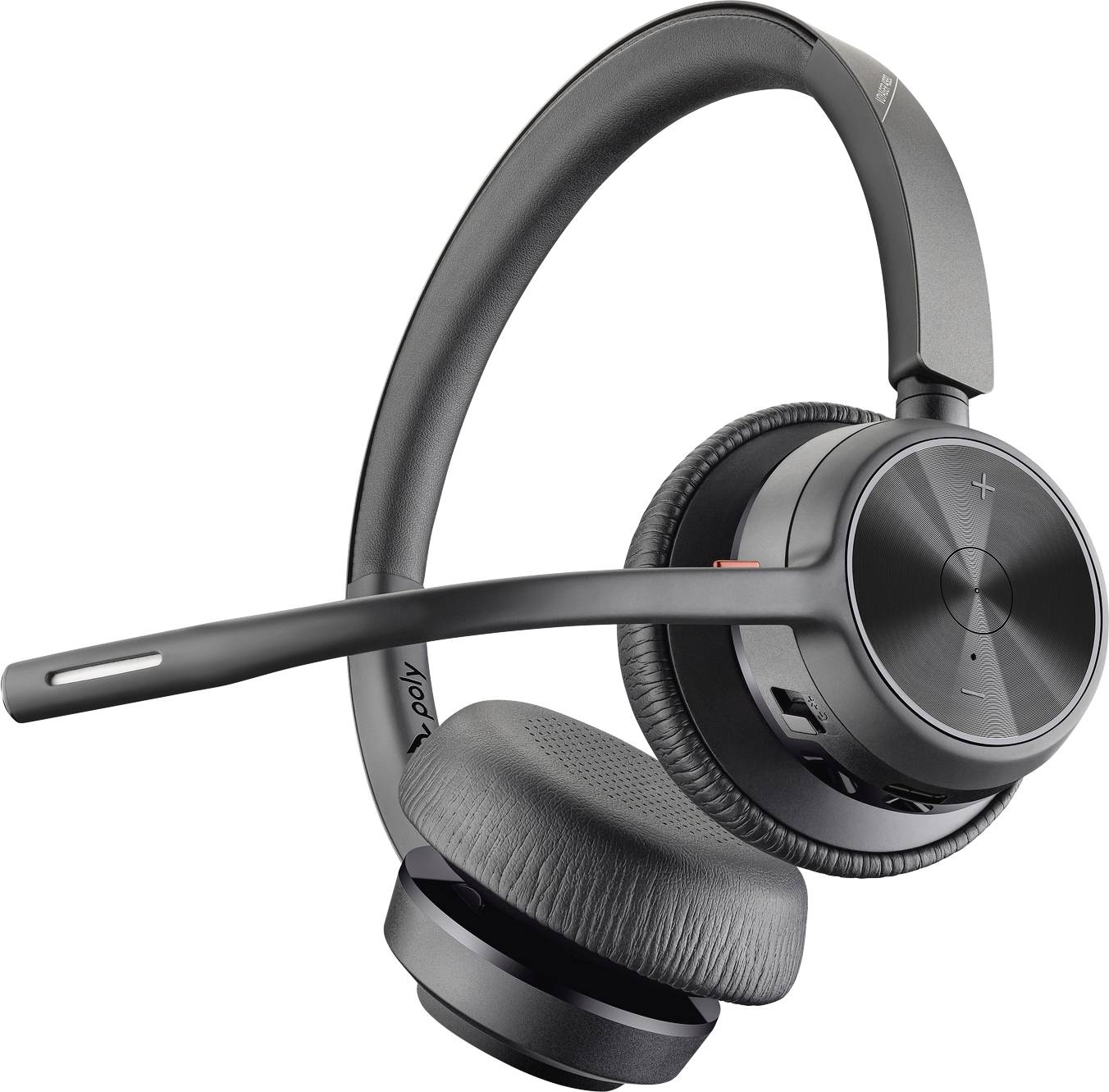 POLY VOYAGER 4320 UC Telefon On Ear Headset Bluetooth® Stereo Schwarz Mikrofon-Rauschunterdrückung, Noise Cancelling
