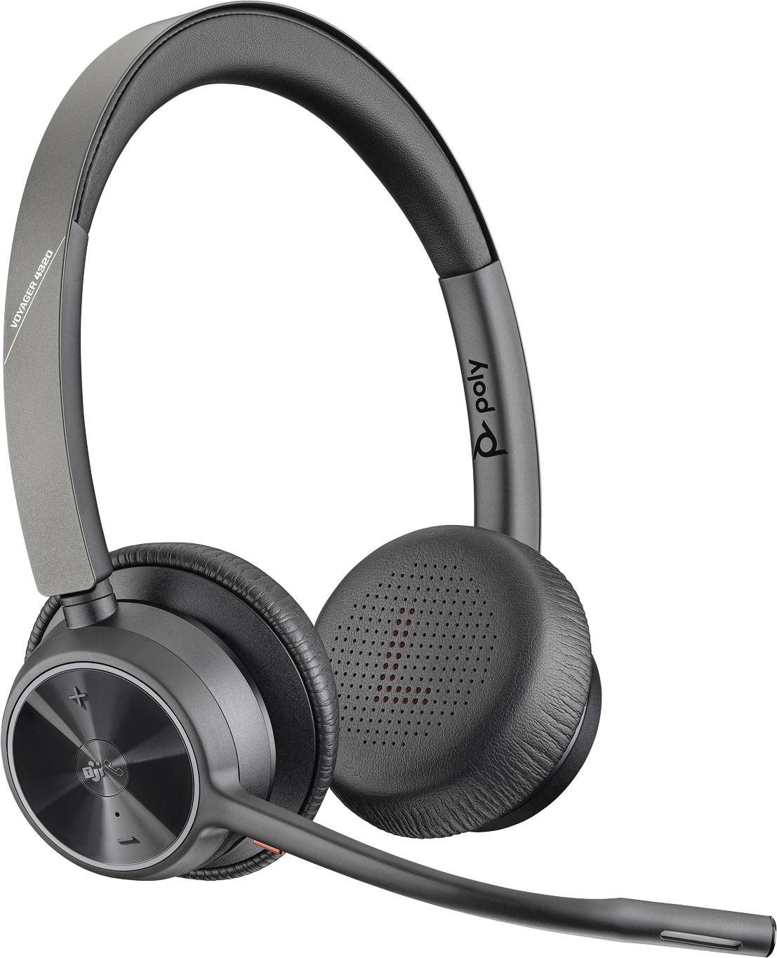 HP Poly VOYAGER 4320 UC On Ear Headset Bluetooth® Stereo Schwarz Mikrofon-Rauschunterdrückung, Noise Cancelling Mikrofon-Stummschaltung Telefon