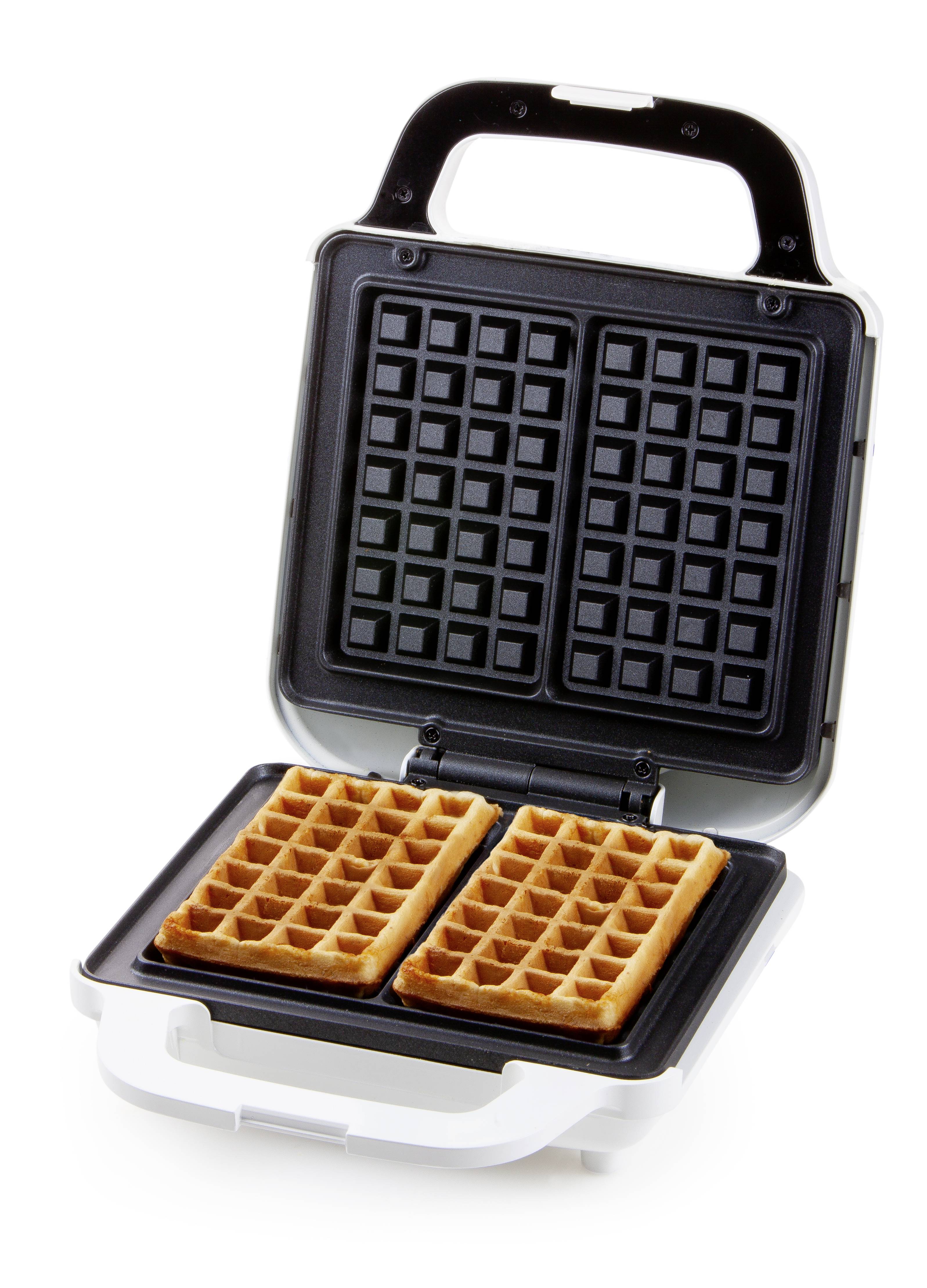 DOMO DO9222W XL Tasty Waffeleisen Kontrollleuchte, klappbar, Antihaftbeschichtung Weiß