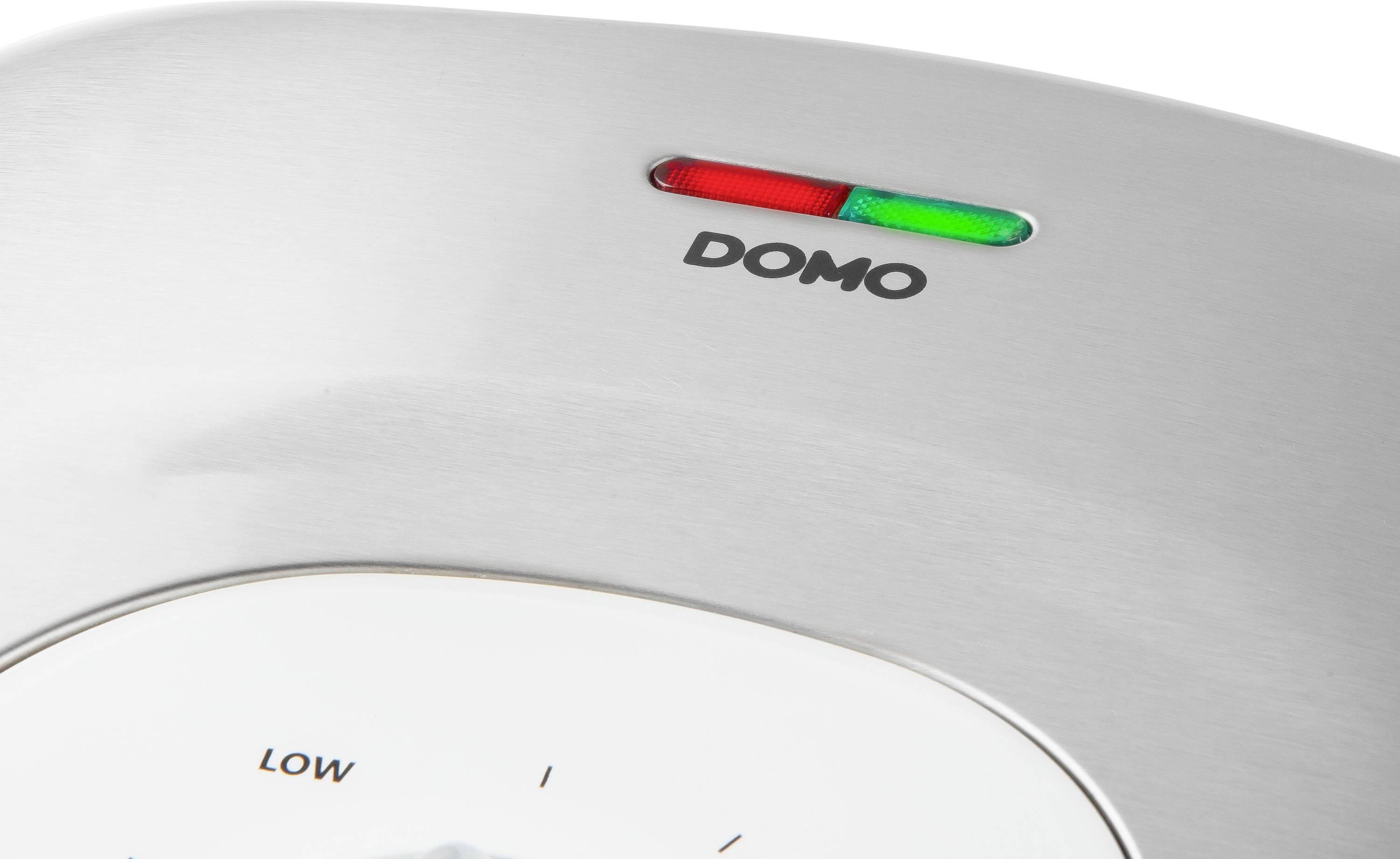 DOMO DO9222W XL Tasty Waffeleisen Kontrollleuchte, klappbar, Antihaftbeschichtung Weiß