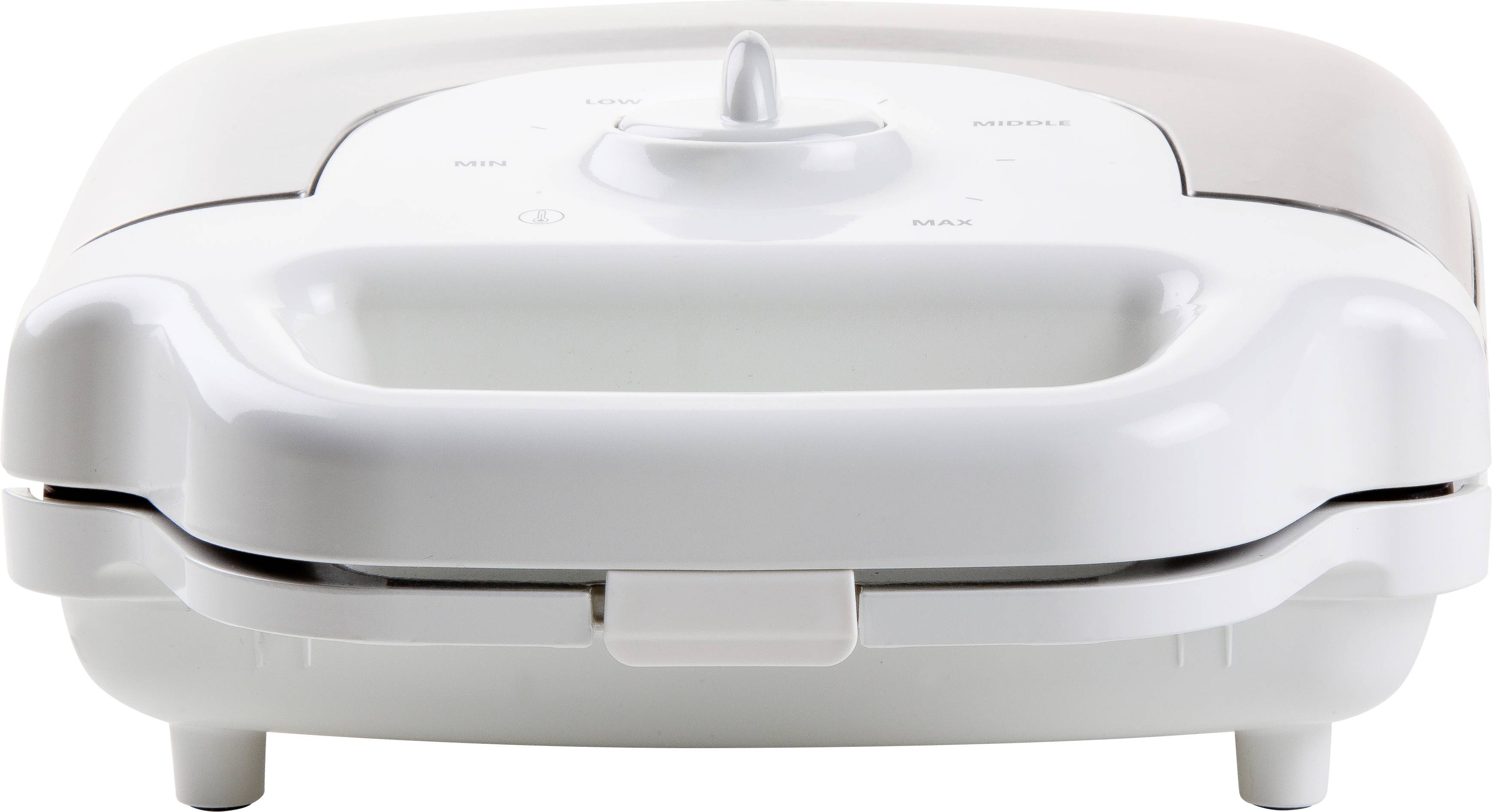 DOMO DO9222W XL Tasty Waffeleisen Kontrollleuchte, klappbar, Antihaftbeschichtung Weiß