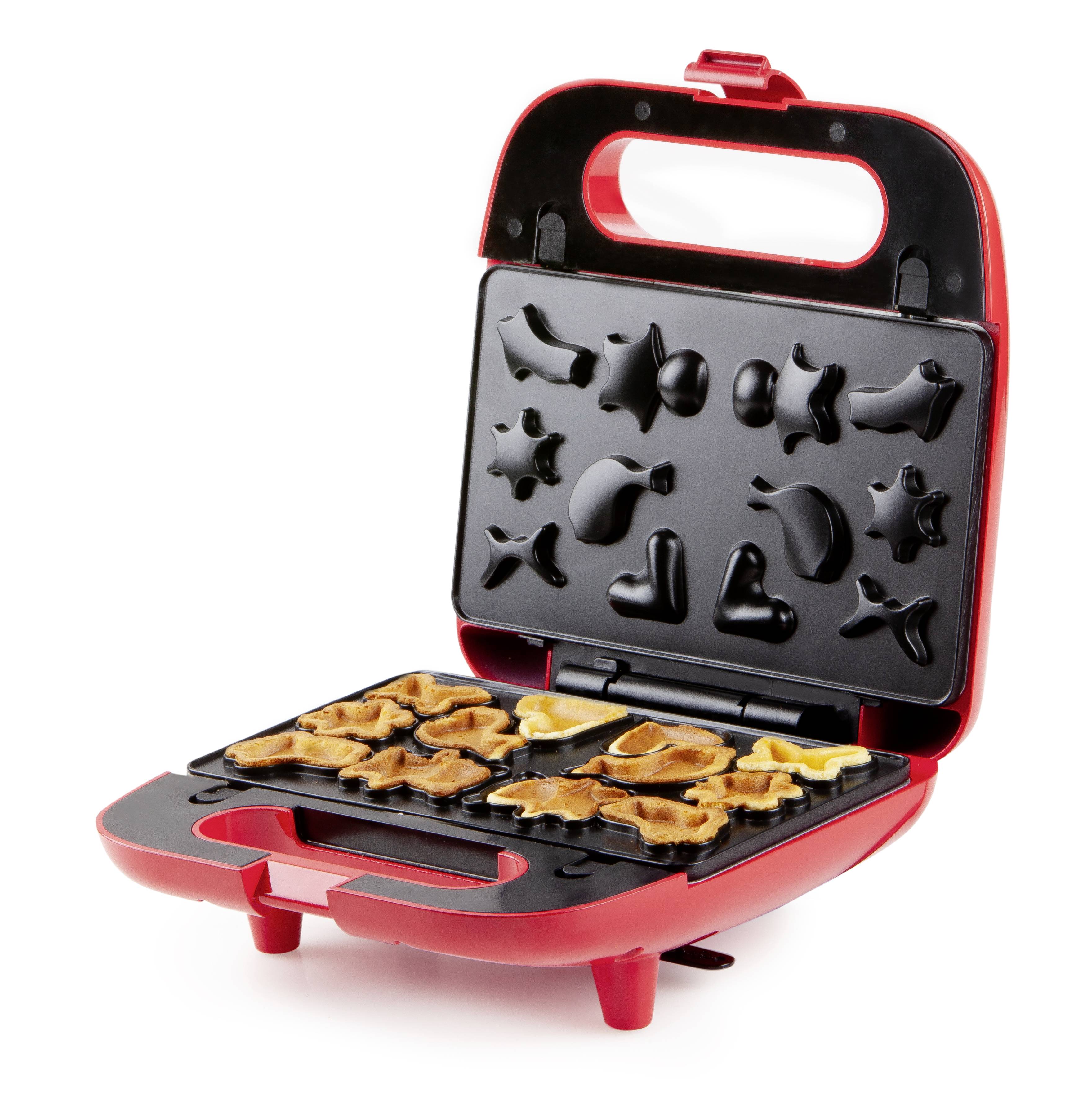 DOMO Snack Party 5in1 Sandwich-Toaster Cool-Touch-Gehäuse, Antihaftbeschichtung Rot