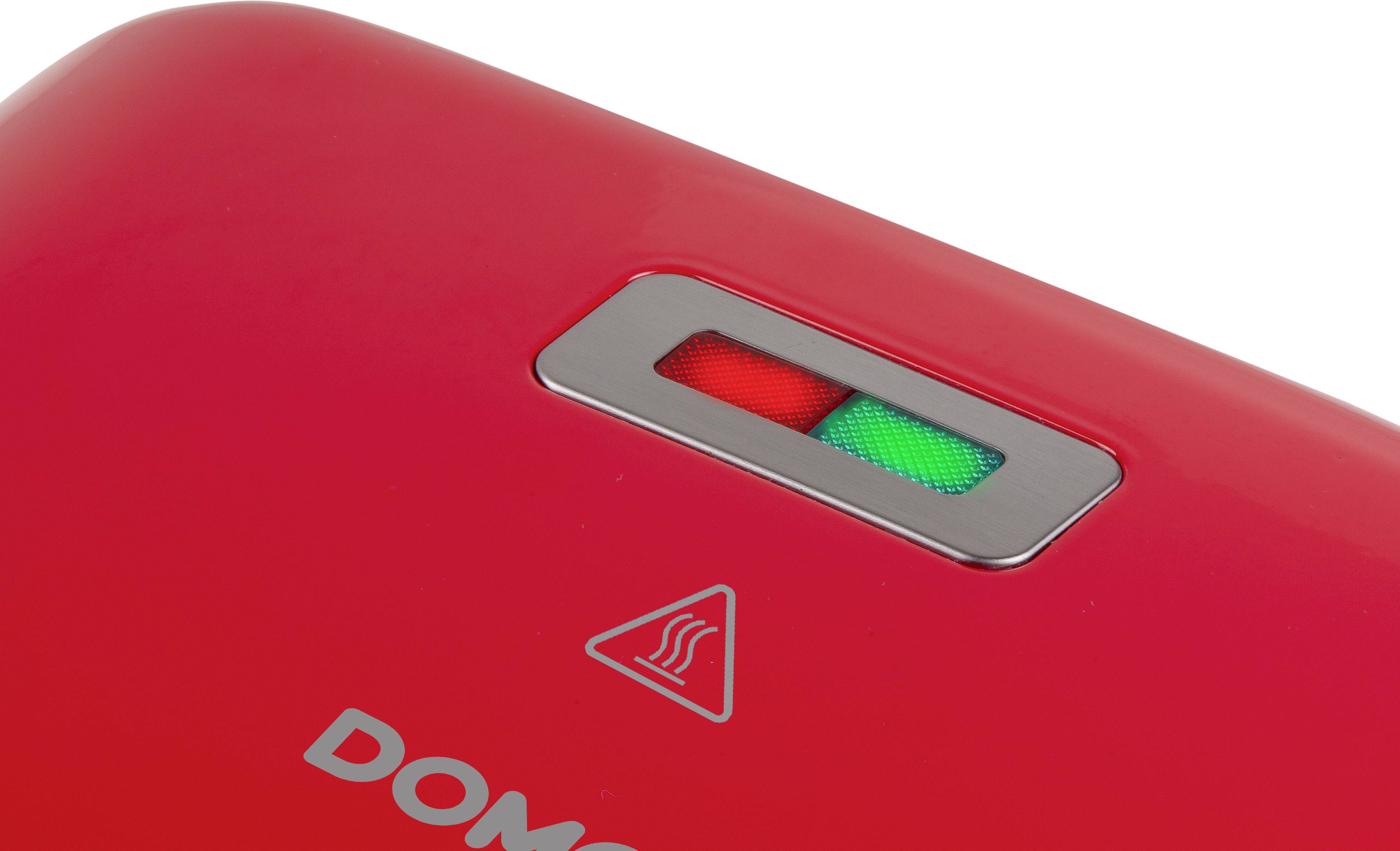 DOMO Snack Party 5in1 Sandwich-Toaster Cool-Touch-Gehäuse, Antihaftbeschichtung Rot