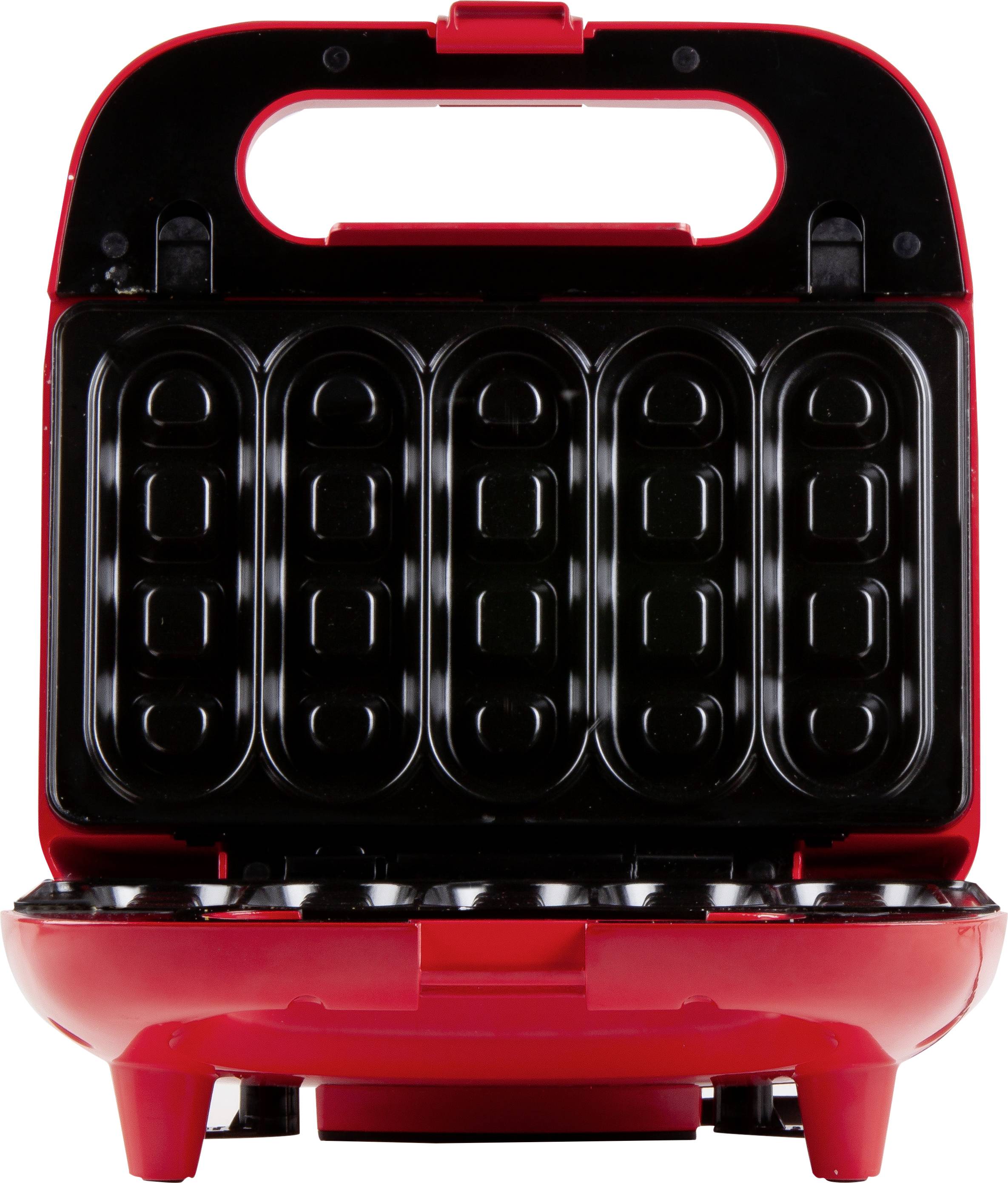 DOMO Snack Party 5in1 Sandwich-Toaster Cool-Touch-Gehäuse, Antihaftbeschichtung Rot