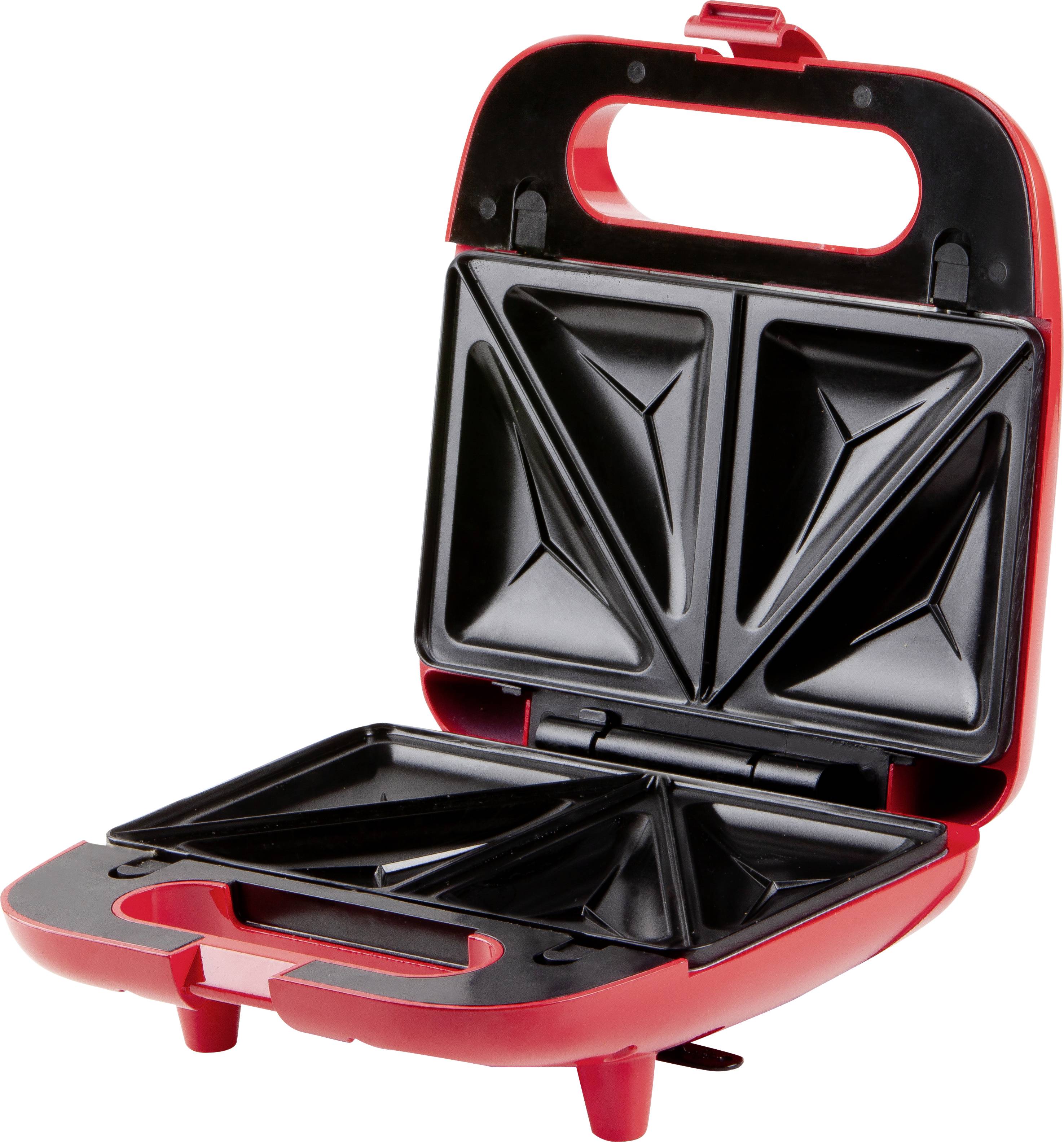 DOMO Snack Party 5in1 Sandwich-Toaster Cool-Touch-Gehäuse, Antihaftbeschichtung Rot