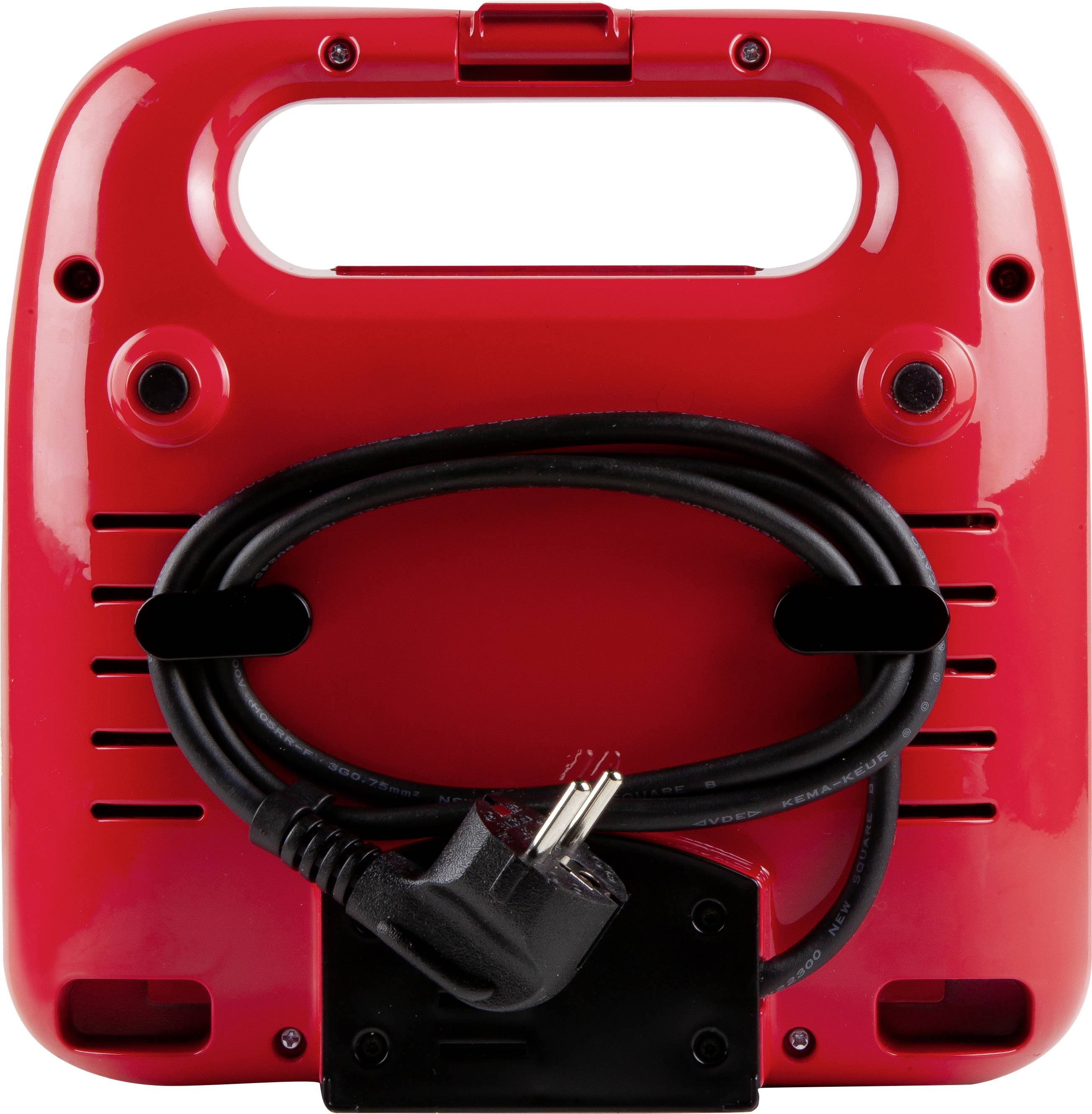 DOMO Snack Party 5in1 Sandwich-Toaster Cool-Touch-Gehäuse, Antihaftbeschichtung Rot