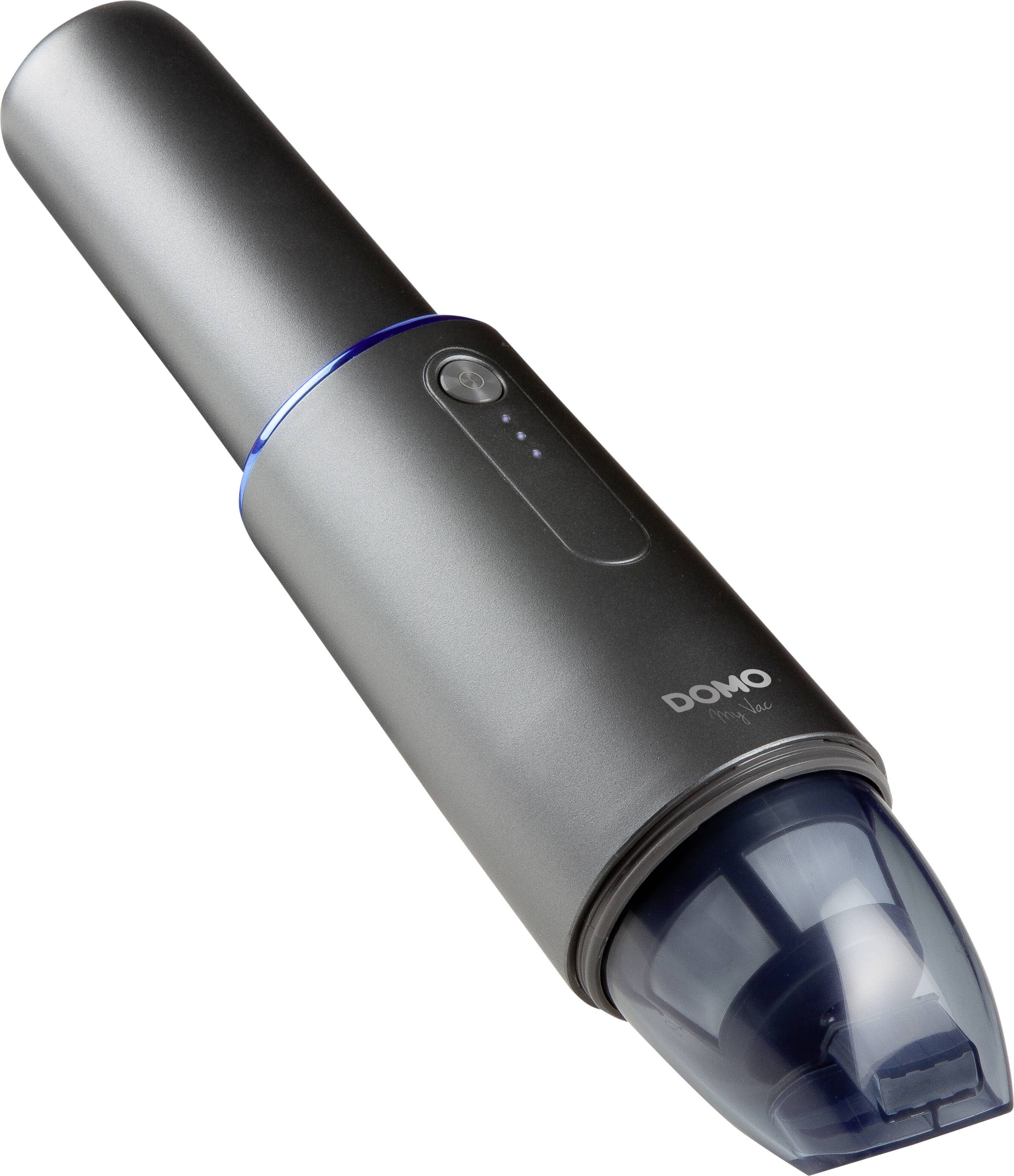 Kabelloser Handstaubsauger in schwarzer Ausführung mit schlankem Design, LED-Anzeige und abnehmbarem Staubfangbehälter. Ideal für schnelle Reinigungen.