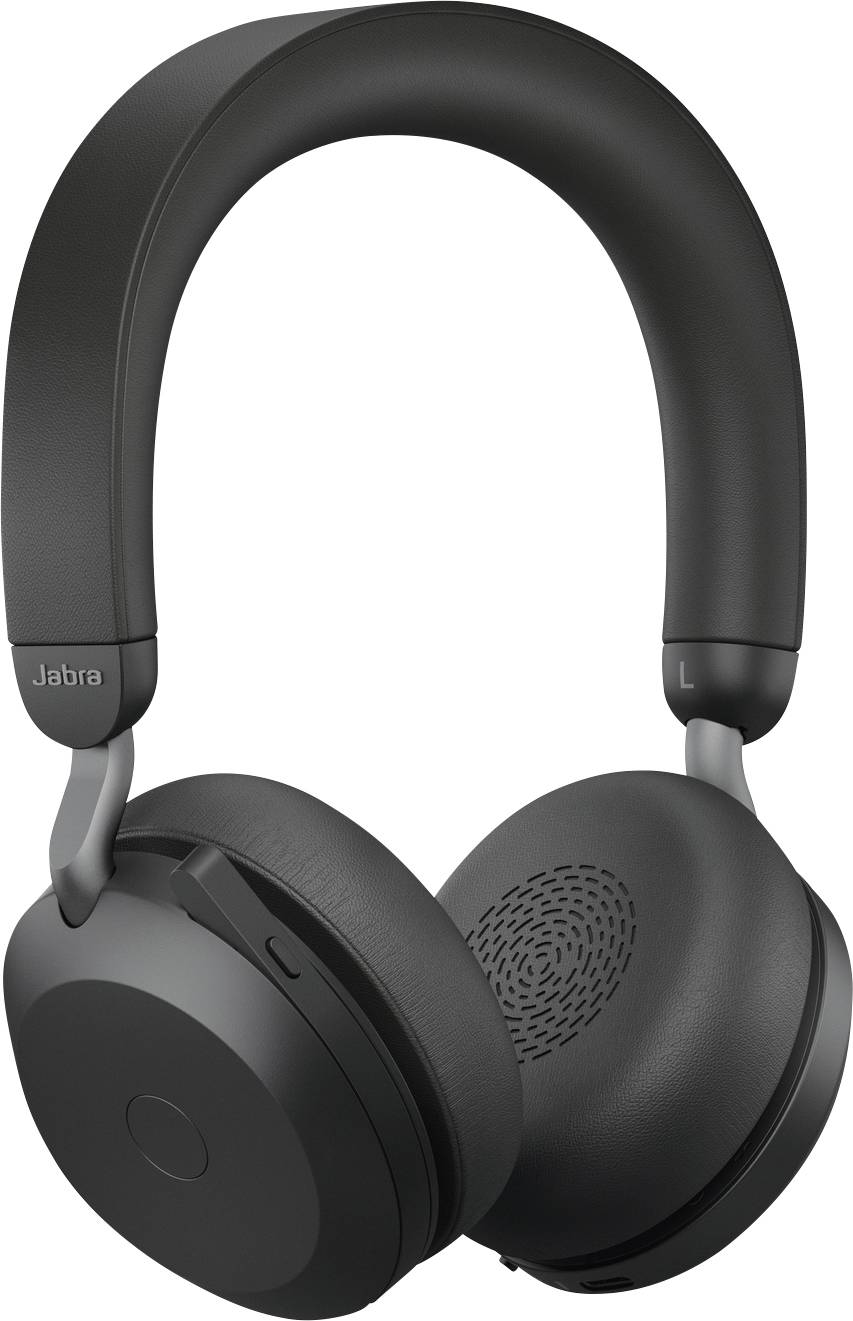 Schwarze, kabellose Over-Ear-Kopfhörer mit gepolsterten Ohrmuscheln und einem schlichten, modernen Design.