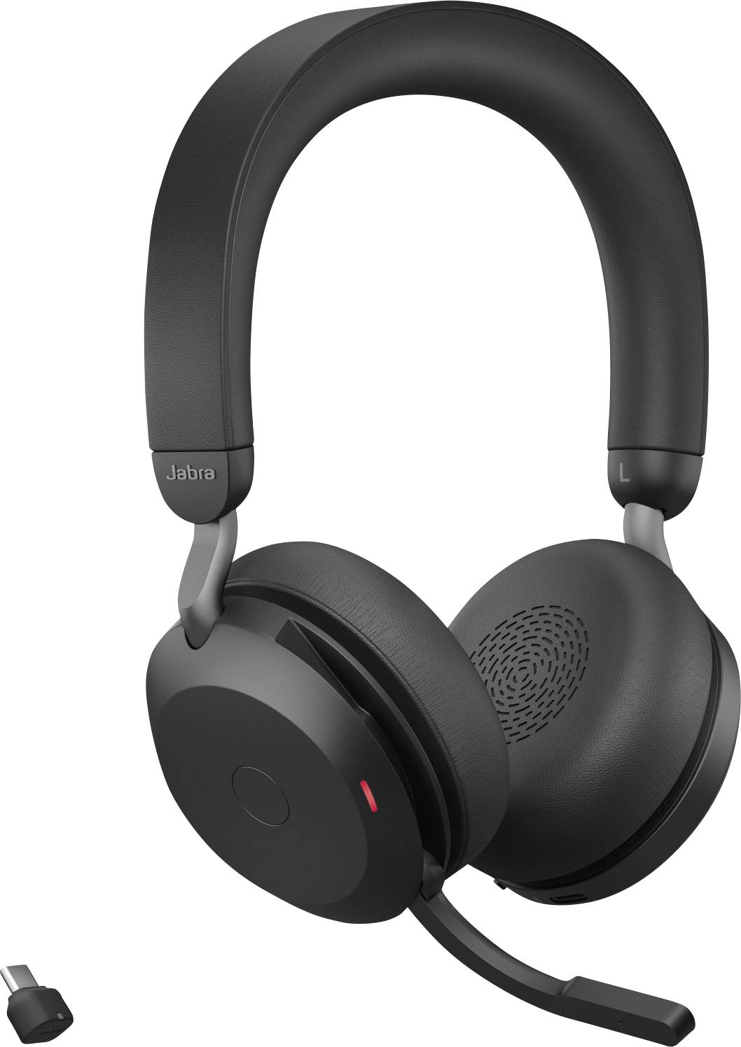 Jabra Evolve2 75 On Ear Headset kabelgebunden Schwarz Batterieladeanzeige, Mikrofon-Stummschaltung