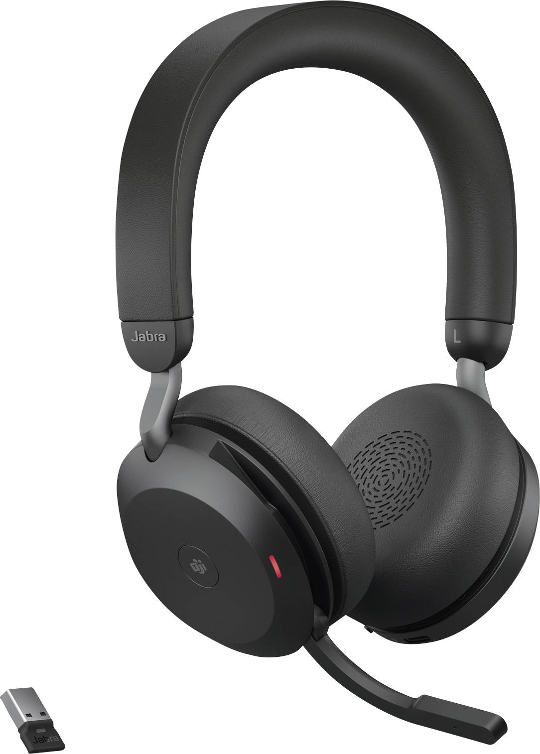 Jabra Evolve2 75 On Ear Headset Bluetooth®, kabelgebunden Schwarz Batterieladeanzeige, Mikrofon-Stummschaltung Telefon