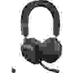 Jabra Evolve2 75 Telefon On Ear Headset Bluetooth®, kabelgebunden Schwarz Batterieladeanzeige, Mikr