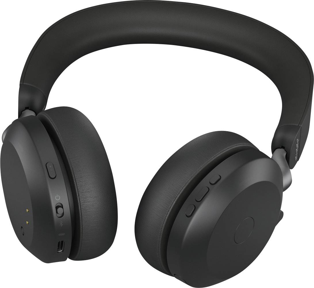 Jabra Evolve2 75 Over Ear Headset kabelgebunden Schwarz Batterieladeanzeige, Mikrofon-Stummschaltung Telefon