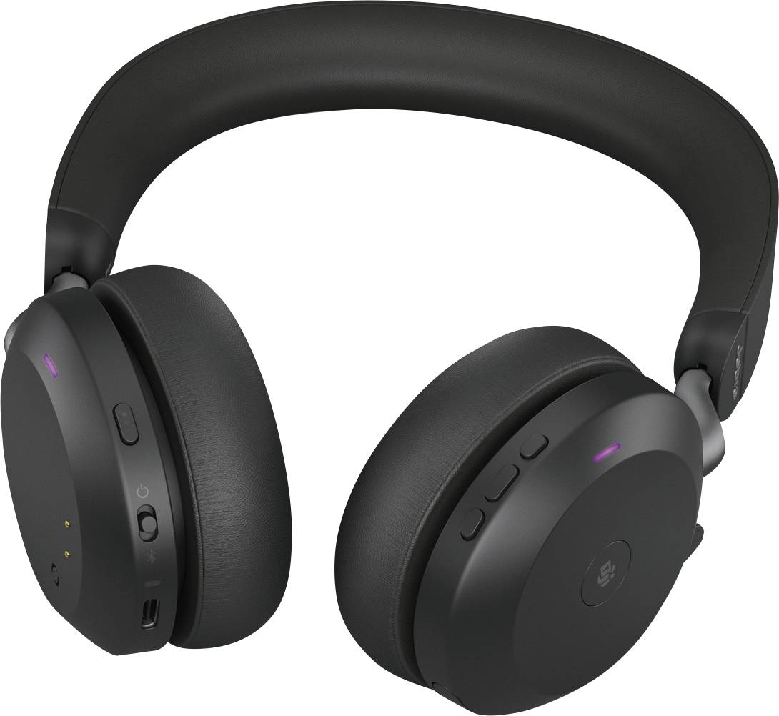 Jabra Evolve2 75 Over Ear Headset kabelgebunden Schwarz Batterieladeanzeige, Mikrofon-Stummschaltun