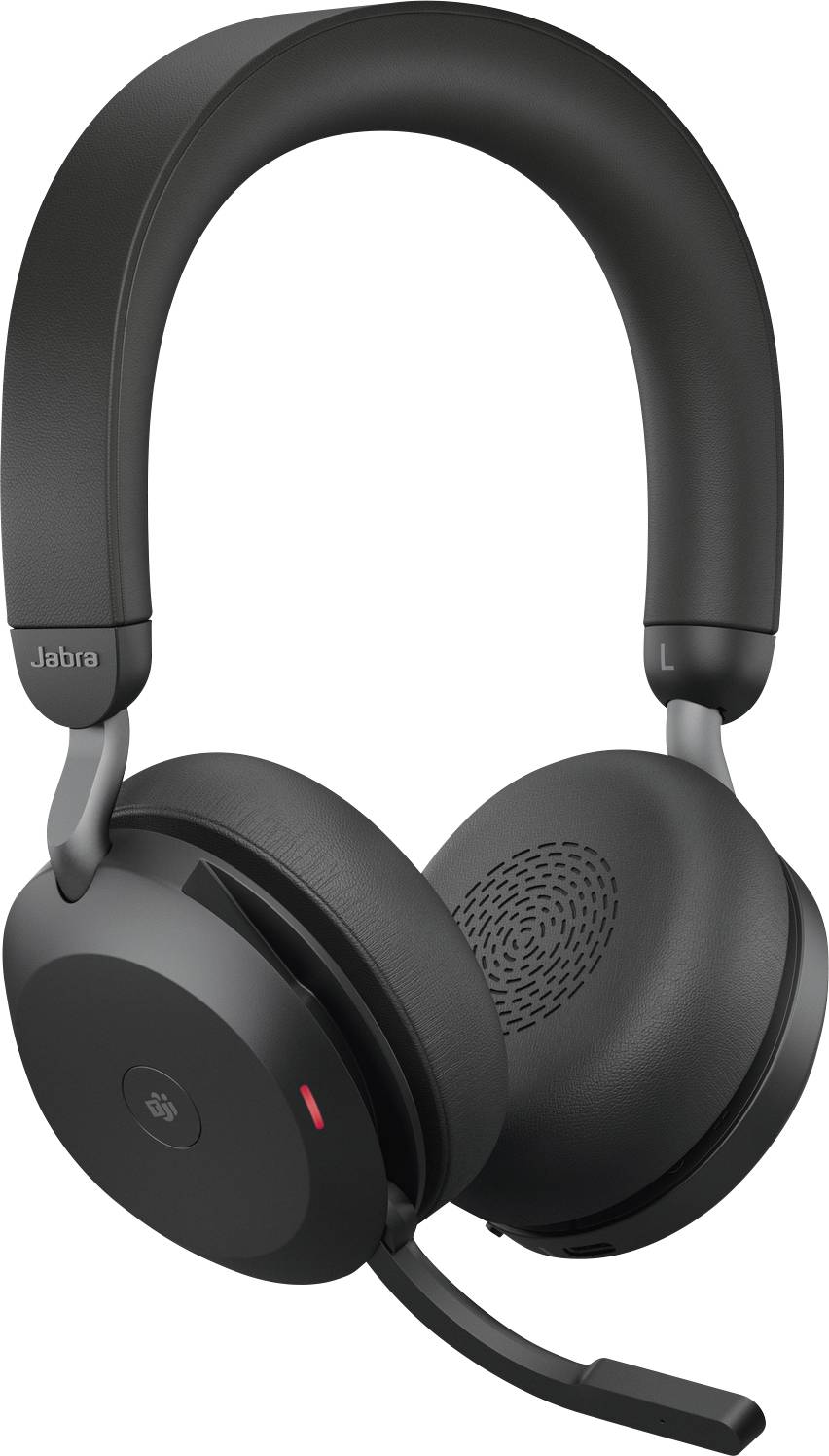 Jabra Evolve2 75 Over Ear Headset kabelgebunden Schwarz Batterieladeanzeige, Mikrofon-Stummschaltung Telefon