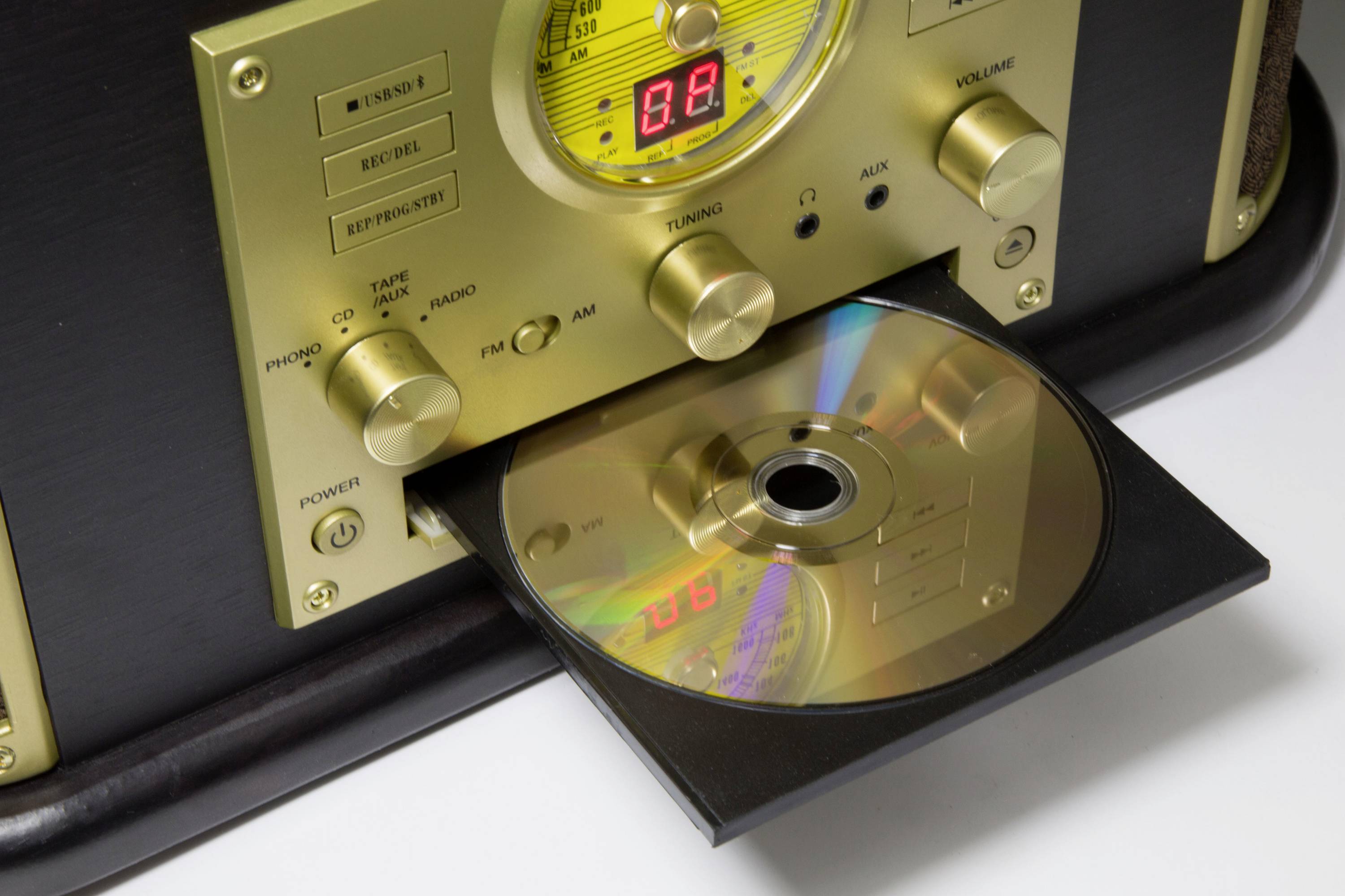 Technaxx TX-103 USB-Plattenspieler Riemenantrieb Braun-antik