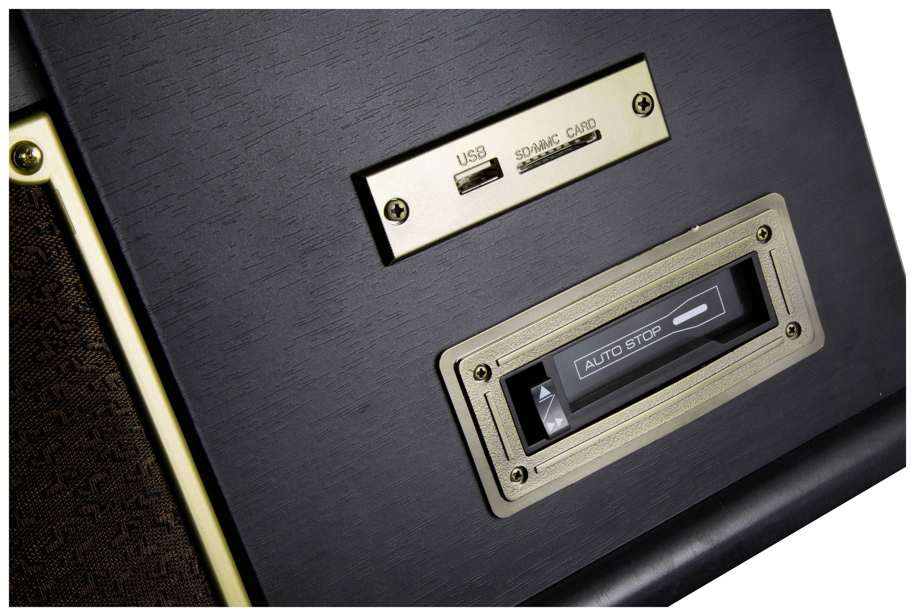 Technaxx TX-103 USB-Plattenspieler Riemenantrieb Braun-antik