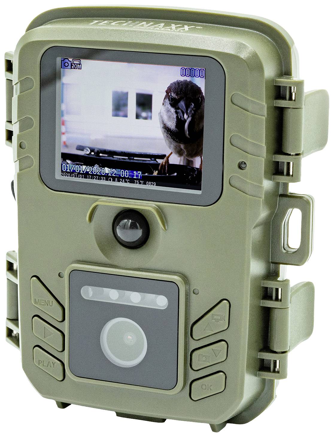 Technaxx TX-165 Wildkamera Tonaufzeichnung, Black LEDs, inkl. Klemmhalterung Grün