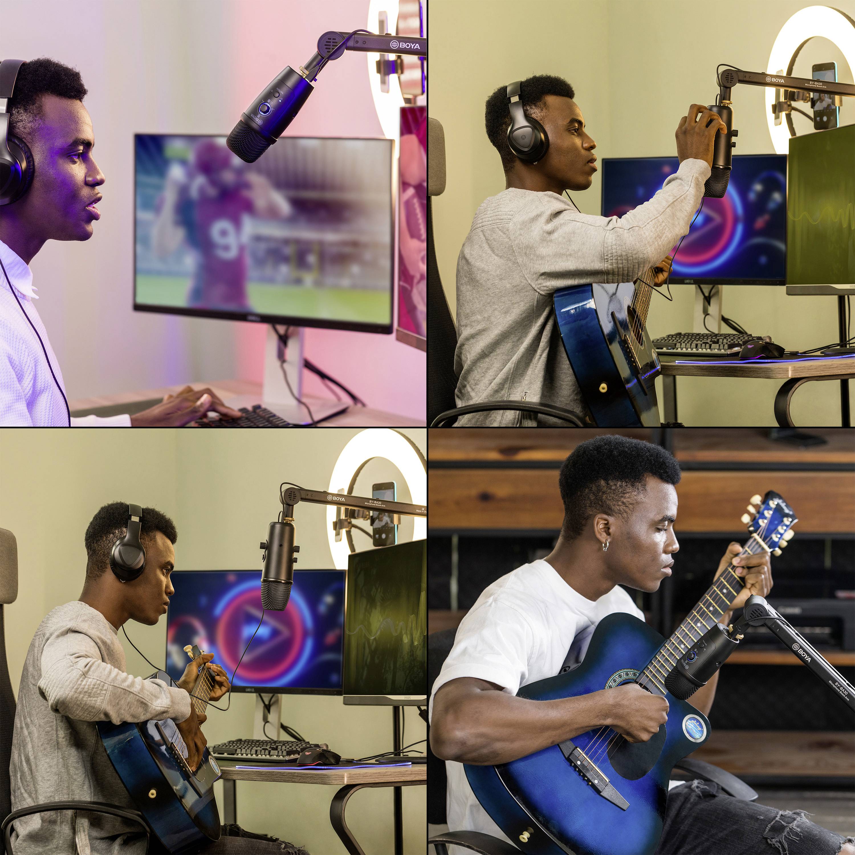 BOYA PM500 Stand USB-Mikrofon Übertragungsart (Details):Kabelgebunden, USB Standfuß, inkl. Kabel USB-C®, USB-A, Audio, 2.0