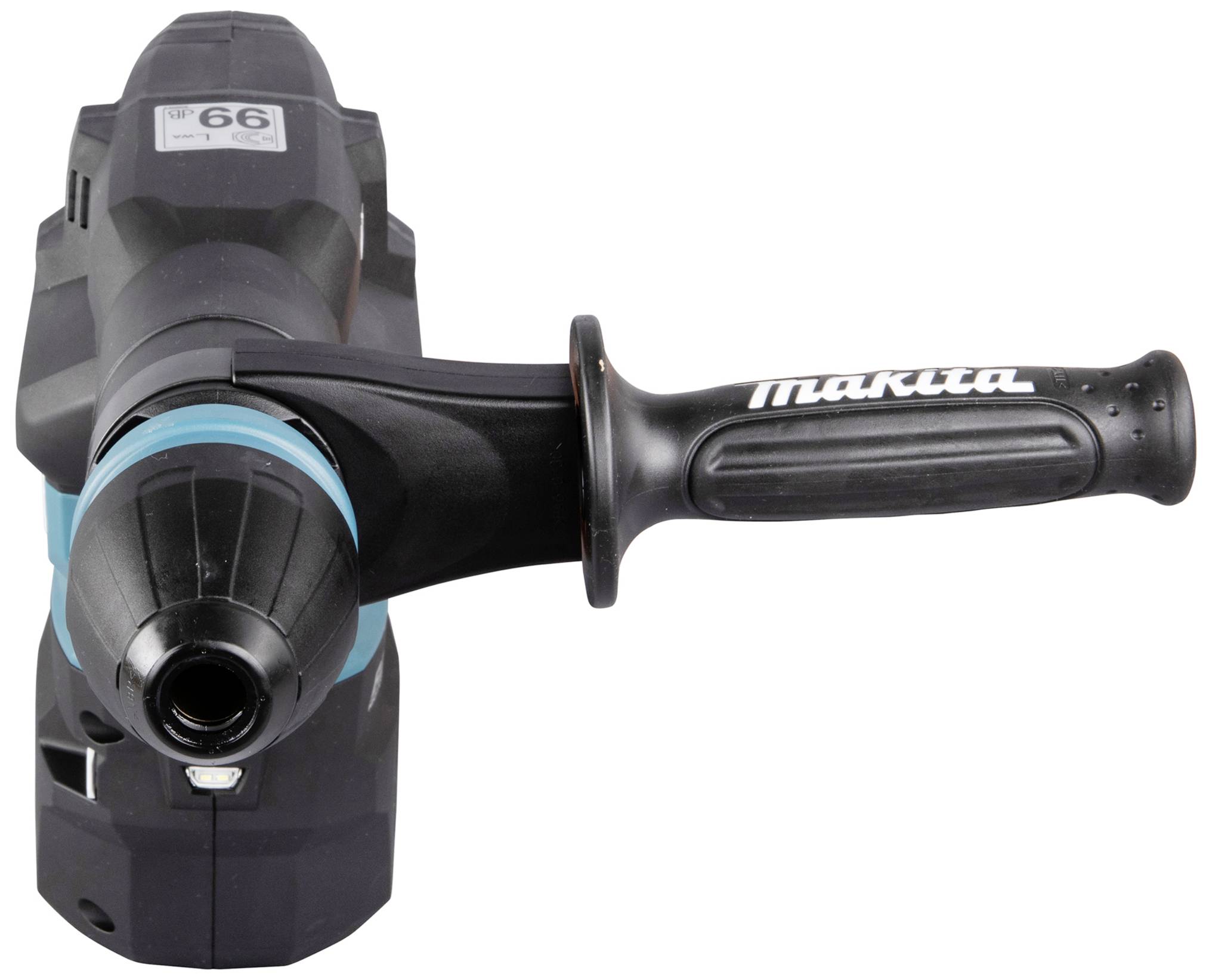 Ein elektrischer Bohrhammer konzentriert sich auf den Griff und den Bohrkopf.