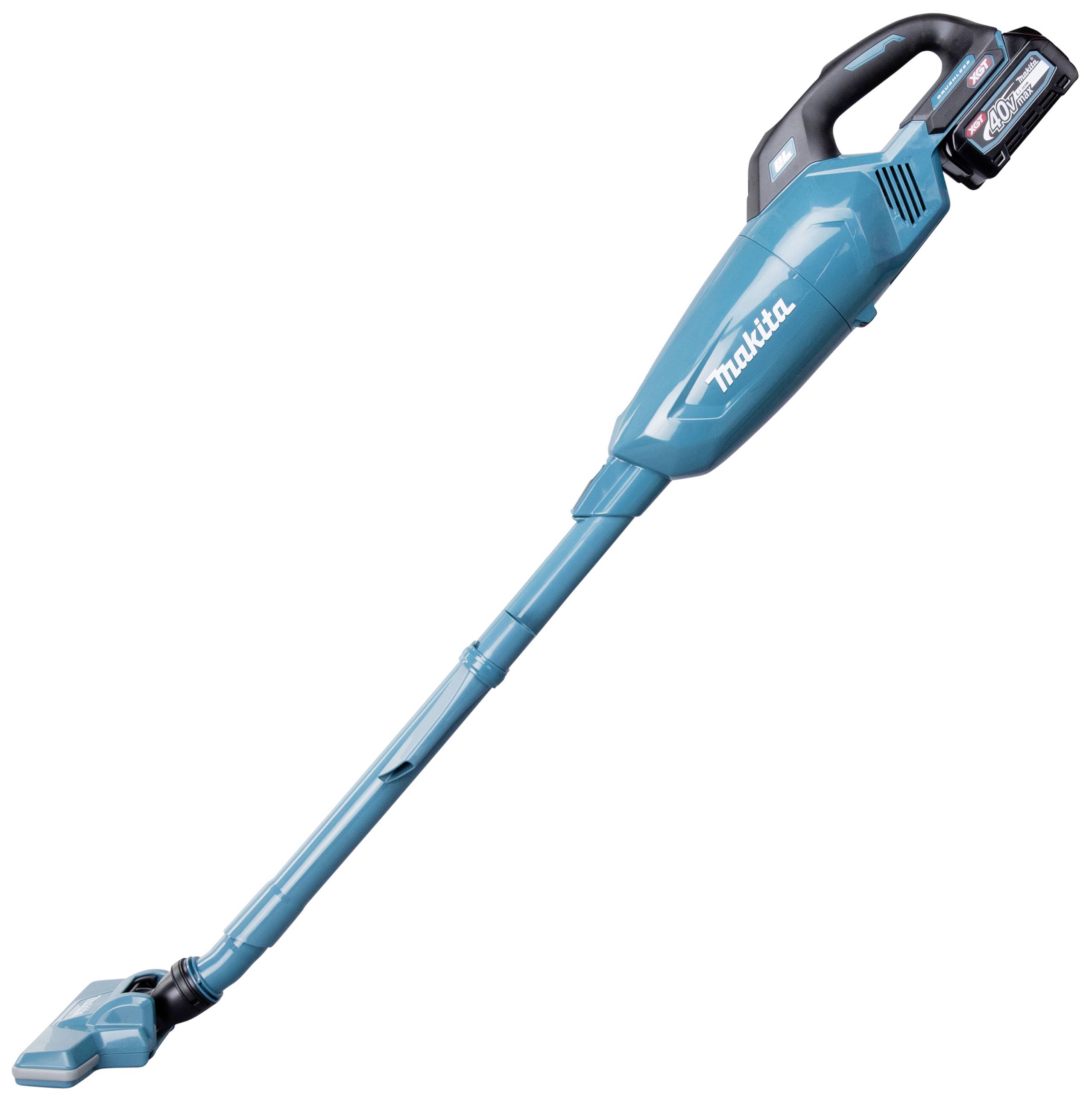 Kabelloser Staubsauger in Blau mit ergonomischem Griff. Geeignet für flexible und einfache Reinigung, kabelloser Betrieb.