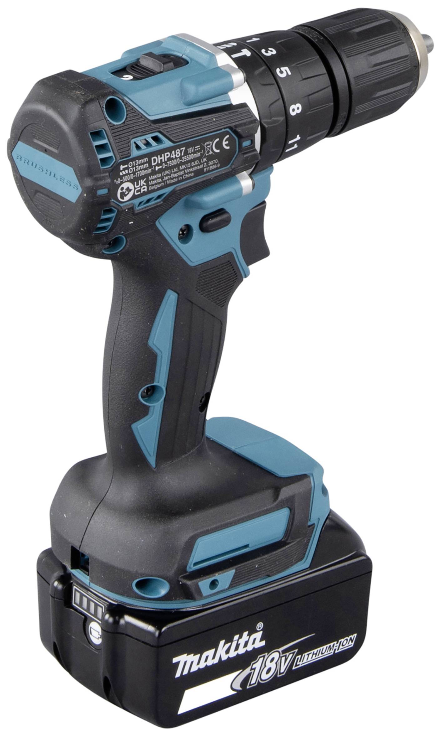 Makita DHP487RAJ -Akku-Schlagbohrschrauber bürstenlos, inkl. 2. Akku, inkl. Ladegerät, inkl. Koffer