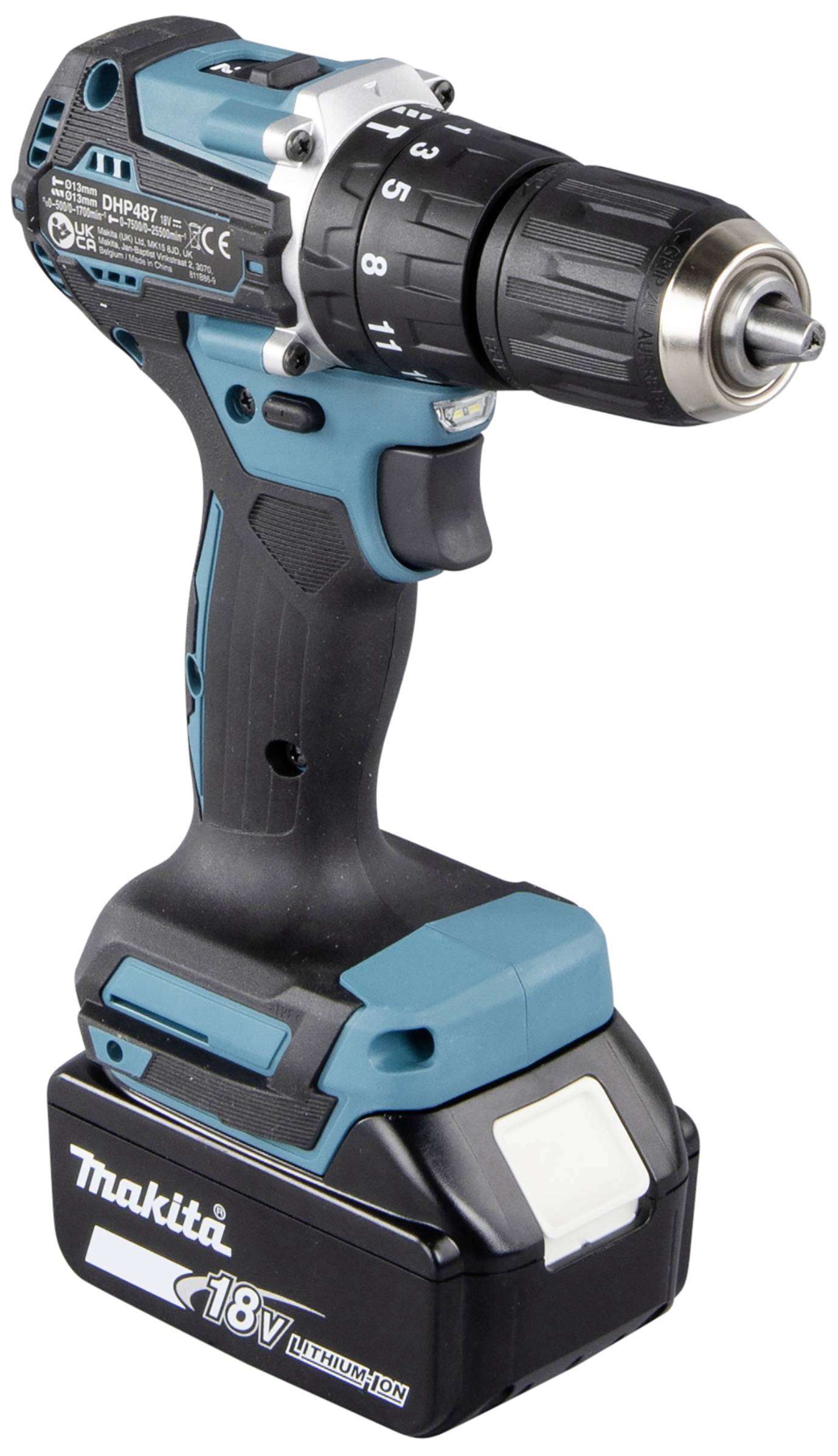 Makita DHP487RAJ -Akku-Schlagbohrschrauber bürstenlos, inkl. 2. Akku, inkl. Ladegerät, inkl. Koffer