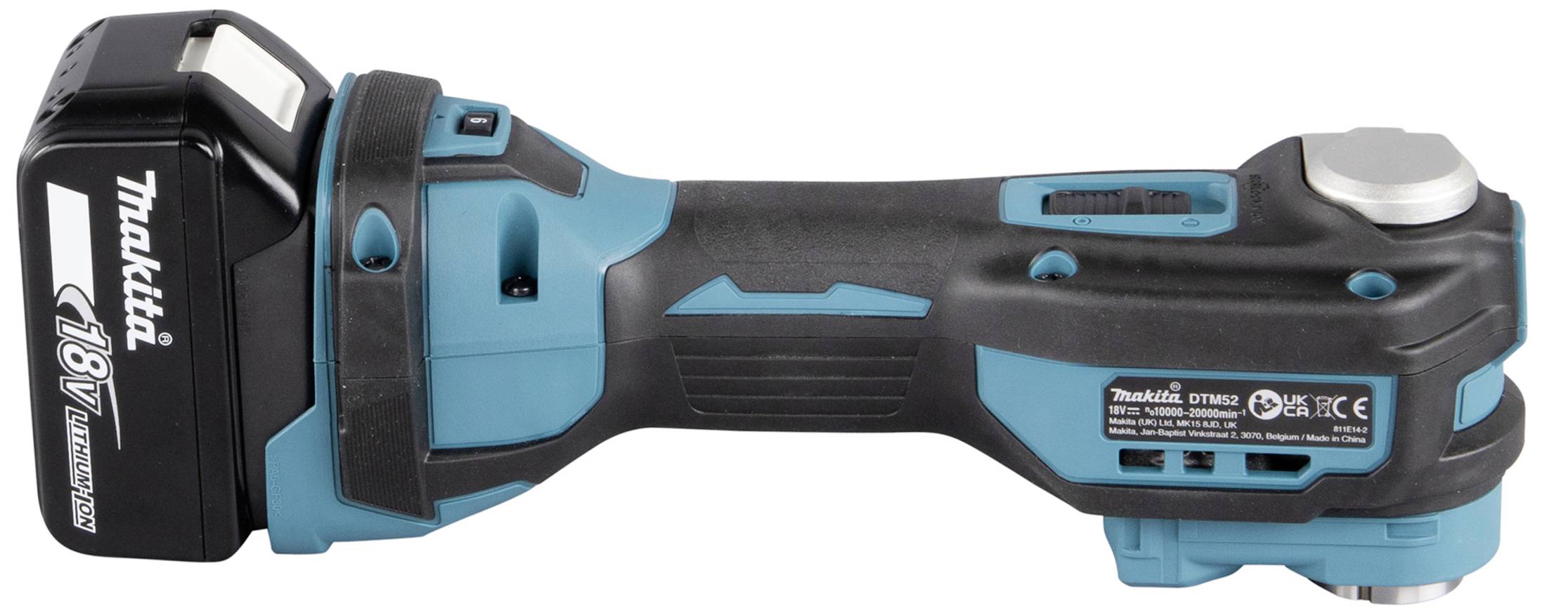 Kabelloses, blau-schwarzes Elektrowerkzeug mit 18V Akku, geeignet für verschiedene handwerkliche Aufgaben und einfache Mobilität.