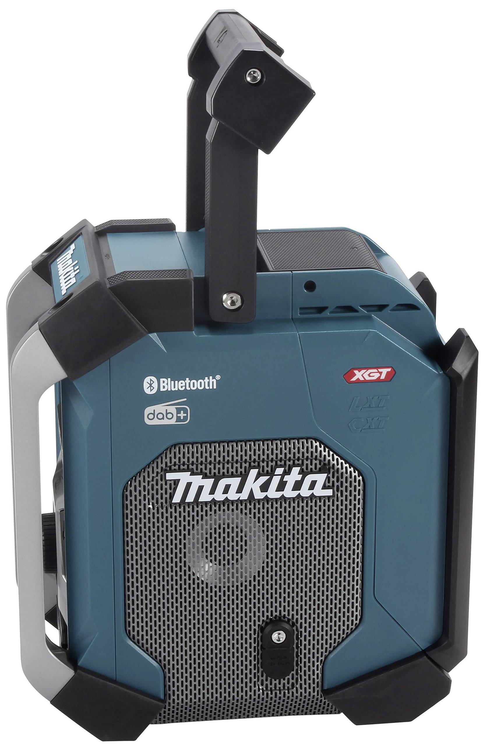 Tragbares Makita-Radio mit Bluetooth, DAB+ und robustem Design. Eignet sich für Baustellen und Werkstätten.