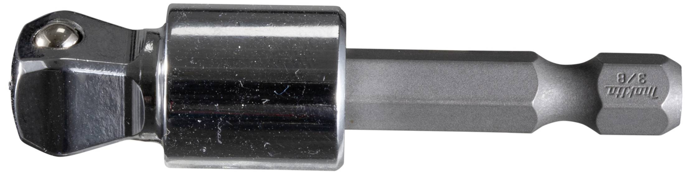 Metall-Adapter mit Sechskantschaft und Vierkantaufnahme, verwendet für Verbindung zwischen Schrauber und Stecknüssen.