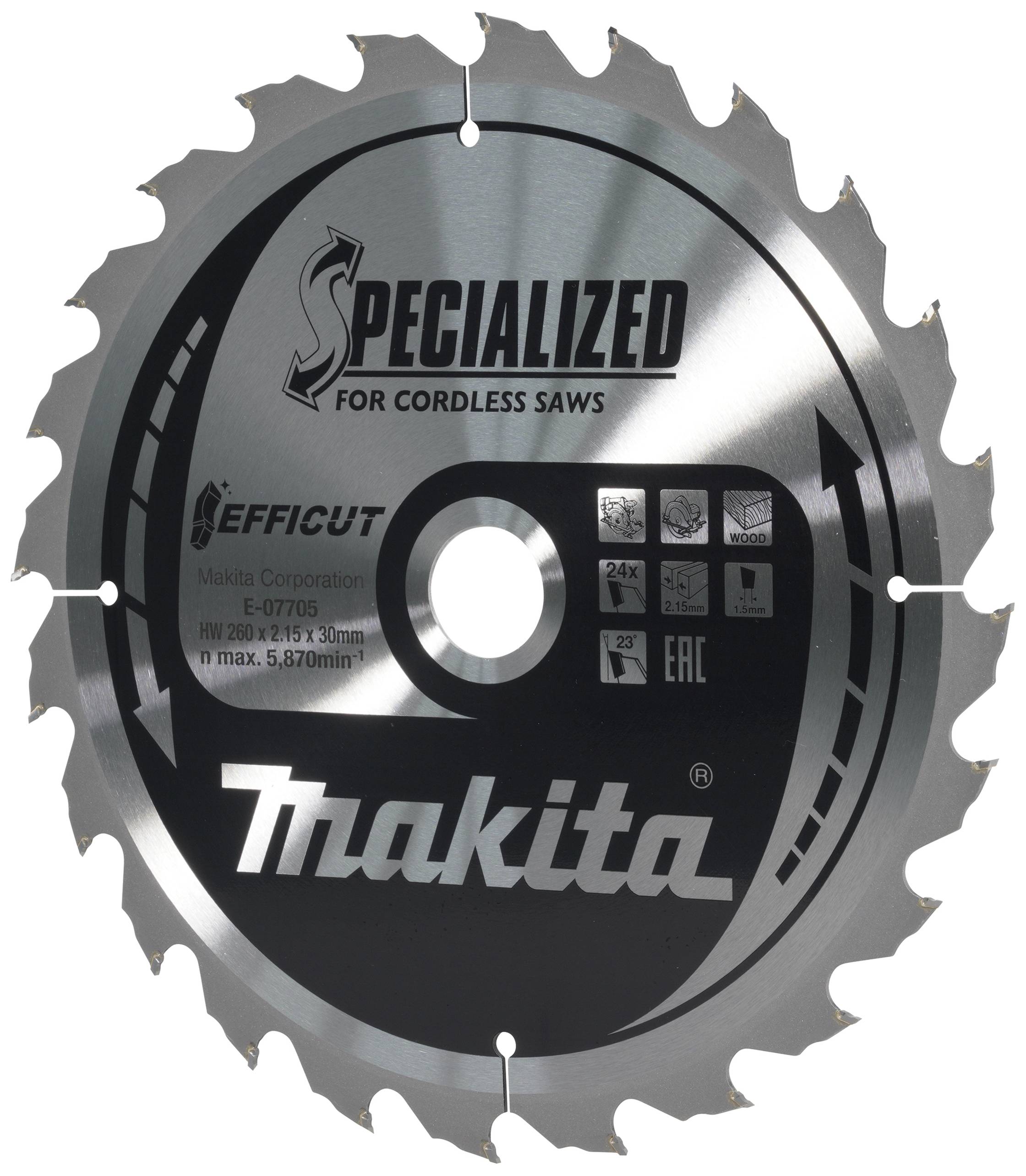 Makita E-07705 Kreissägeblatt 260 x 30 x 2.15mm Zähneanzahl: 24 1St.