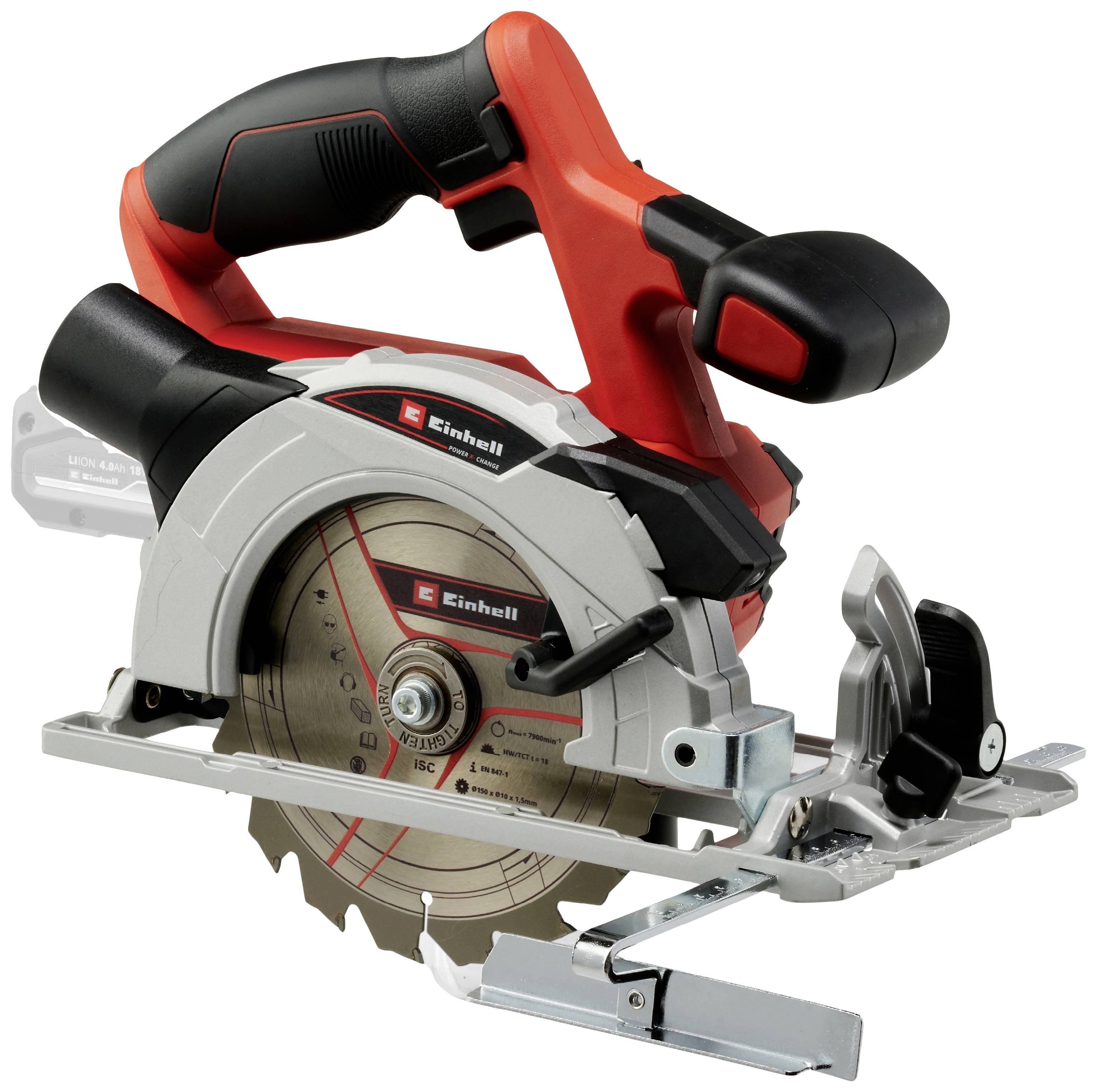 Einhell Power X-Change TE-CS 18/150 Li+2,0Ah St.-Kit Akku-Handkreissäge Schnitttiefe max. (90°) 48mm inkl. Akku, inkl. Ladegerät